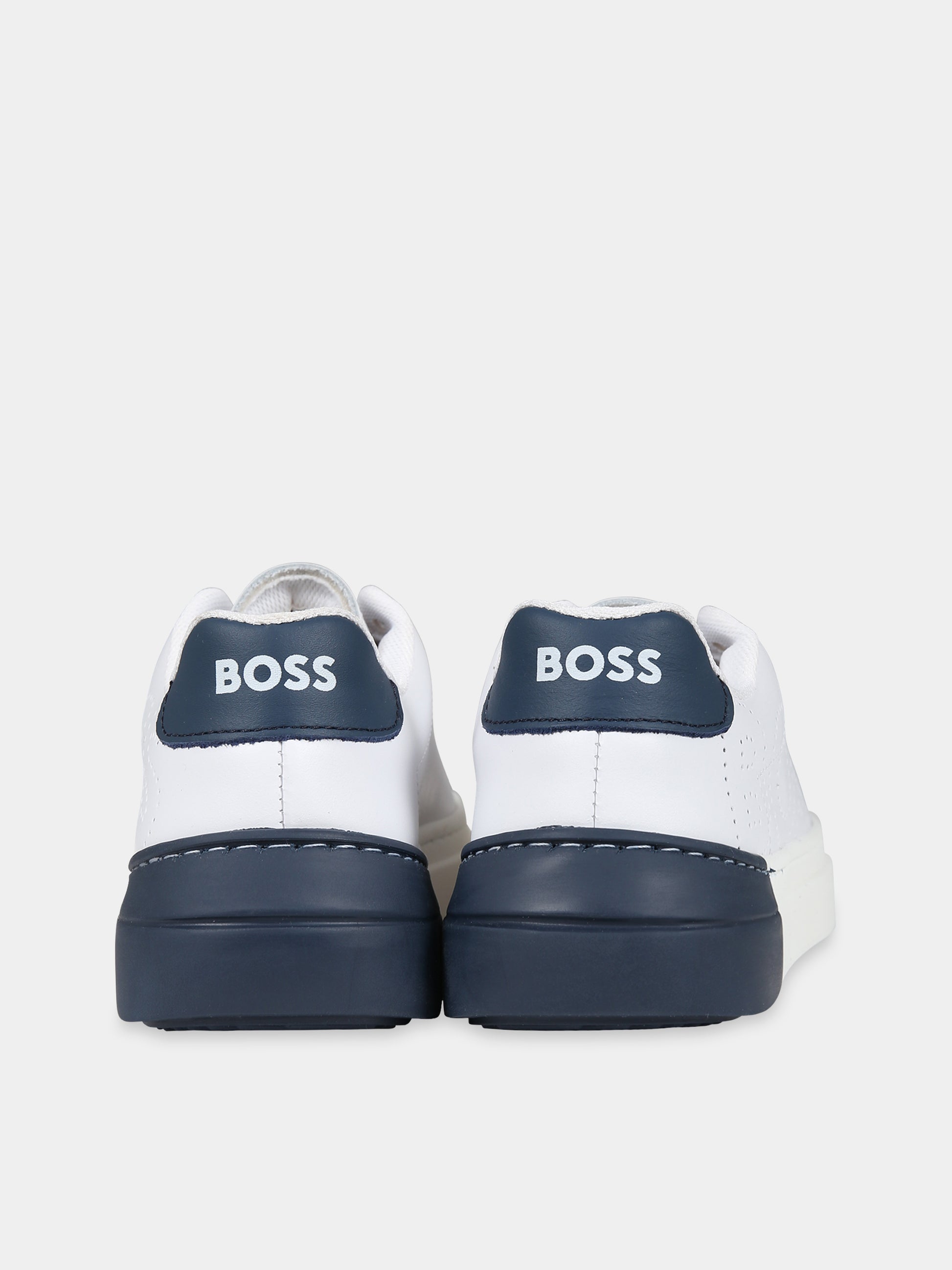 Sneakers bianche per bambino con logo,Boss,J29357 10P