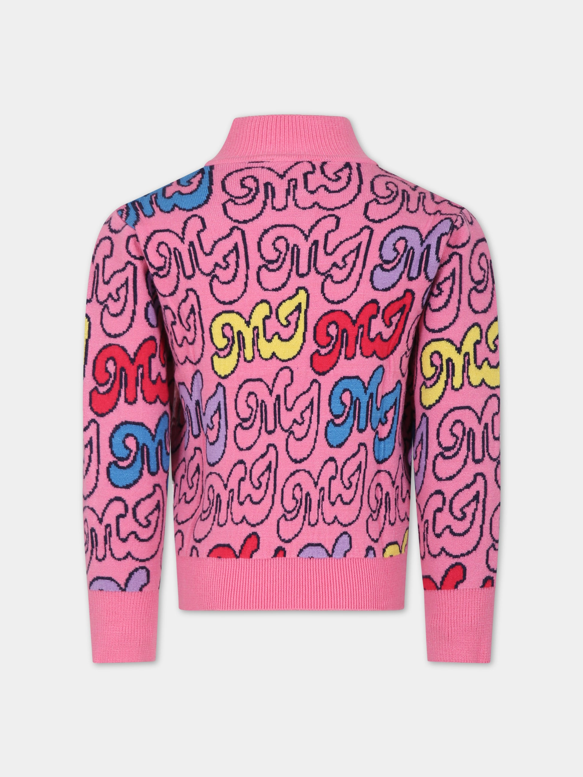 Maglione rosa per bambina con logo,Little Marc Jacobs,W15694 44G