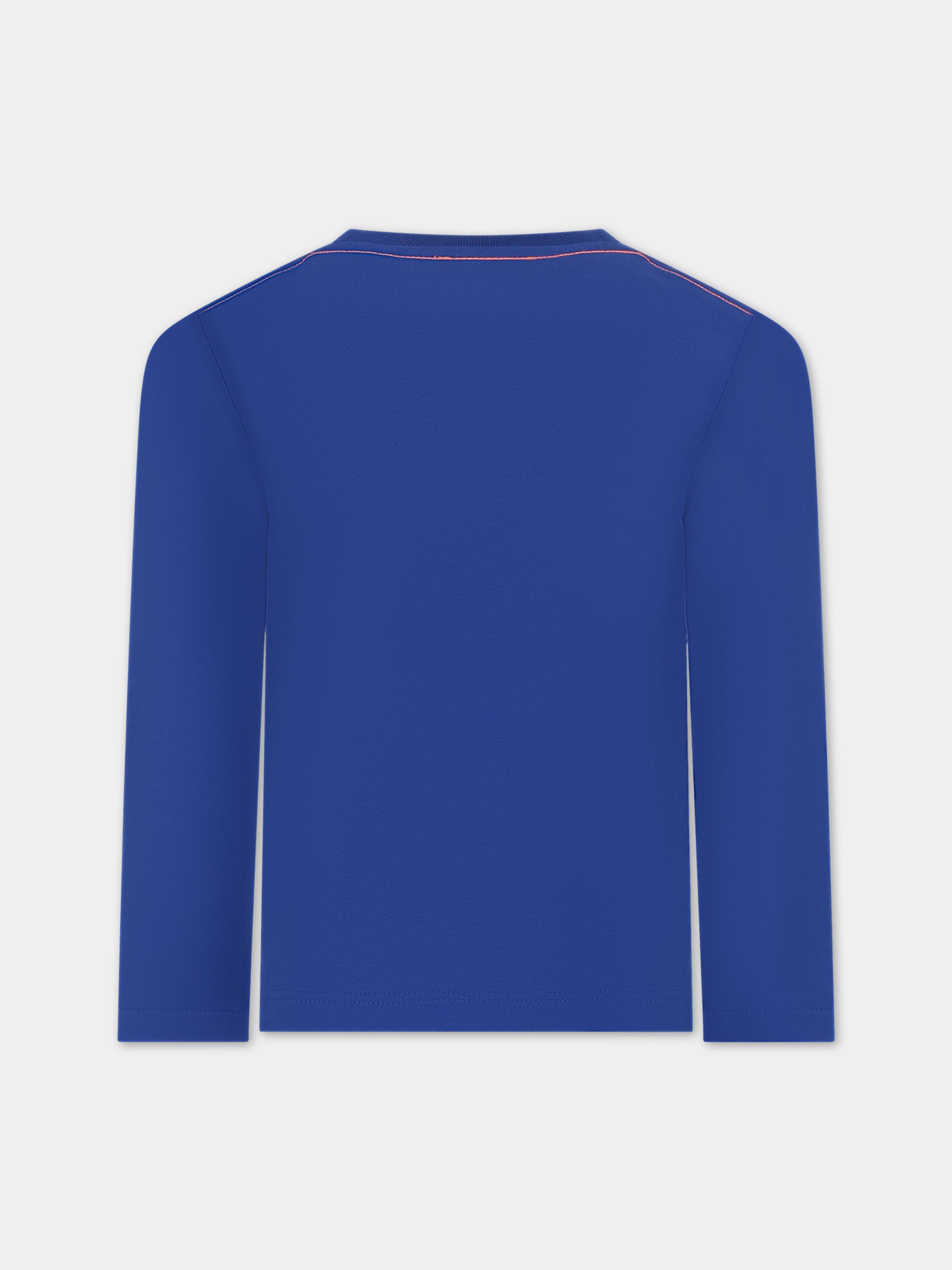 T-shirt blu per bambino con logo,Little Marc Jacobs,W25604 865