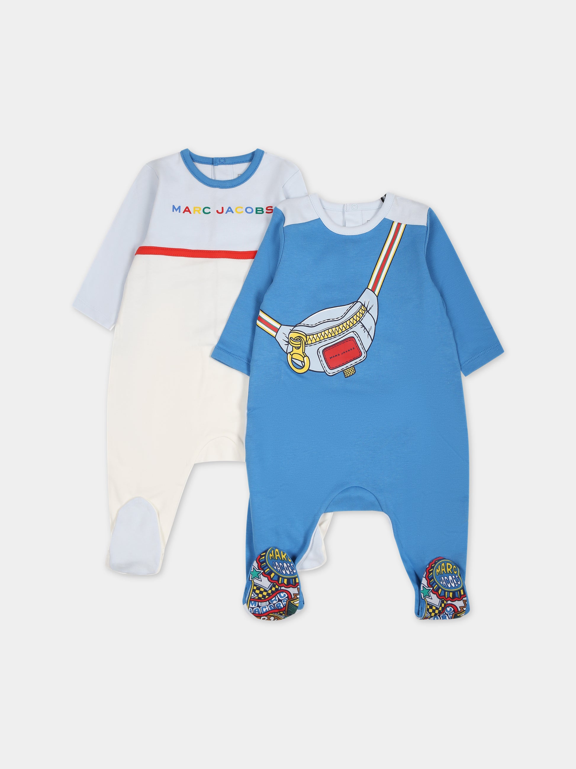 Set celeste per neonato con logo,Little Marc Jacobs,W98175 83E