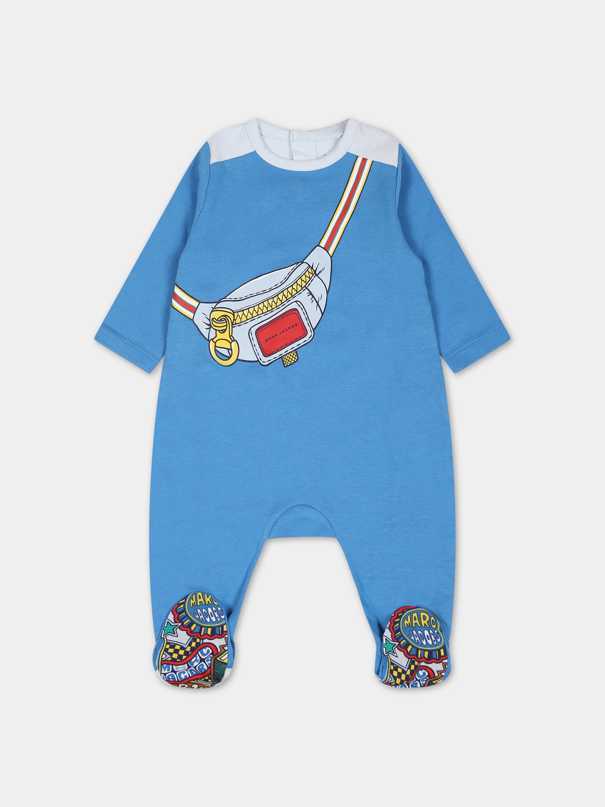 Set celeste per neonato con logo,Little Marc Jacobs,W98175 83E