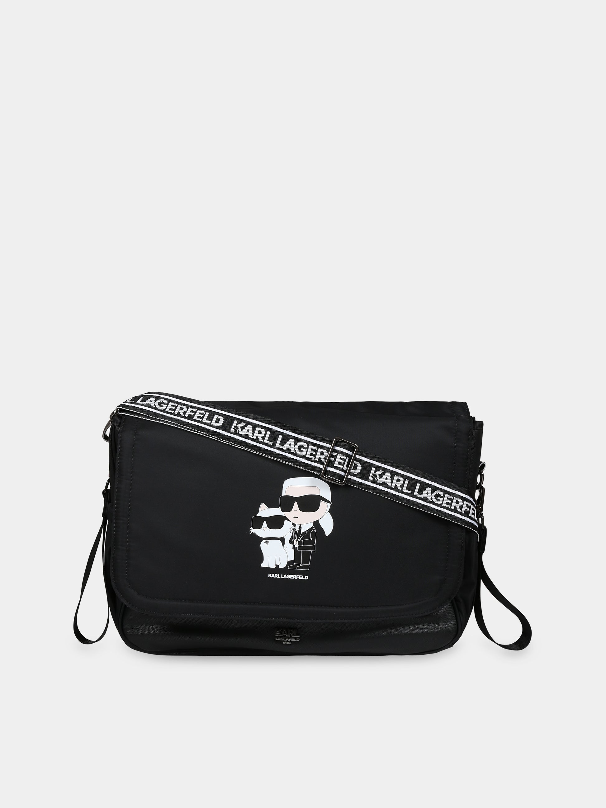 Borsa mamma nera per neonati con logo,Karl Lagerfeld Kids,Z90055 09B
