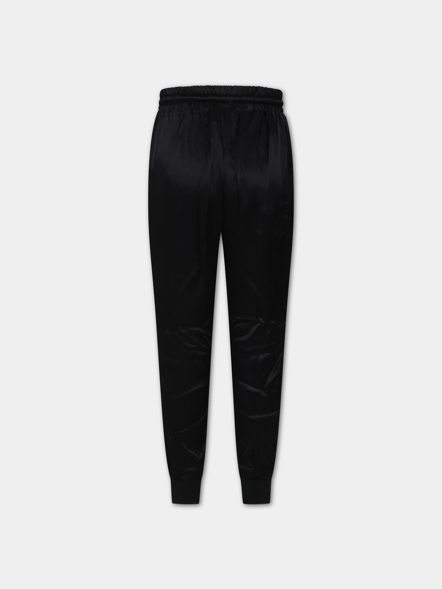 Pantaloni neri per bambina con logo,Karl Lagerfeld Kids,Z14215 09B