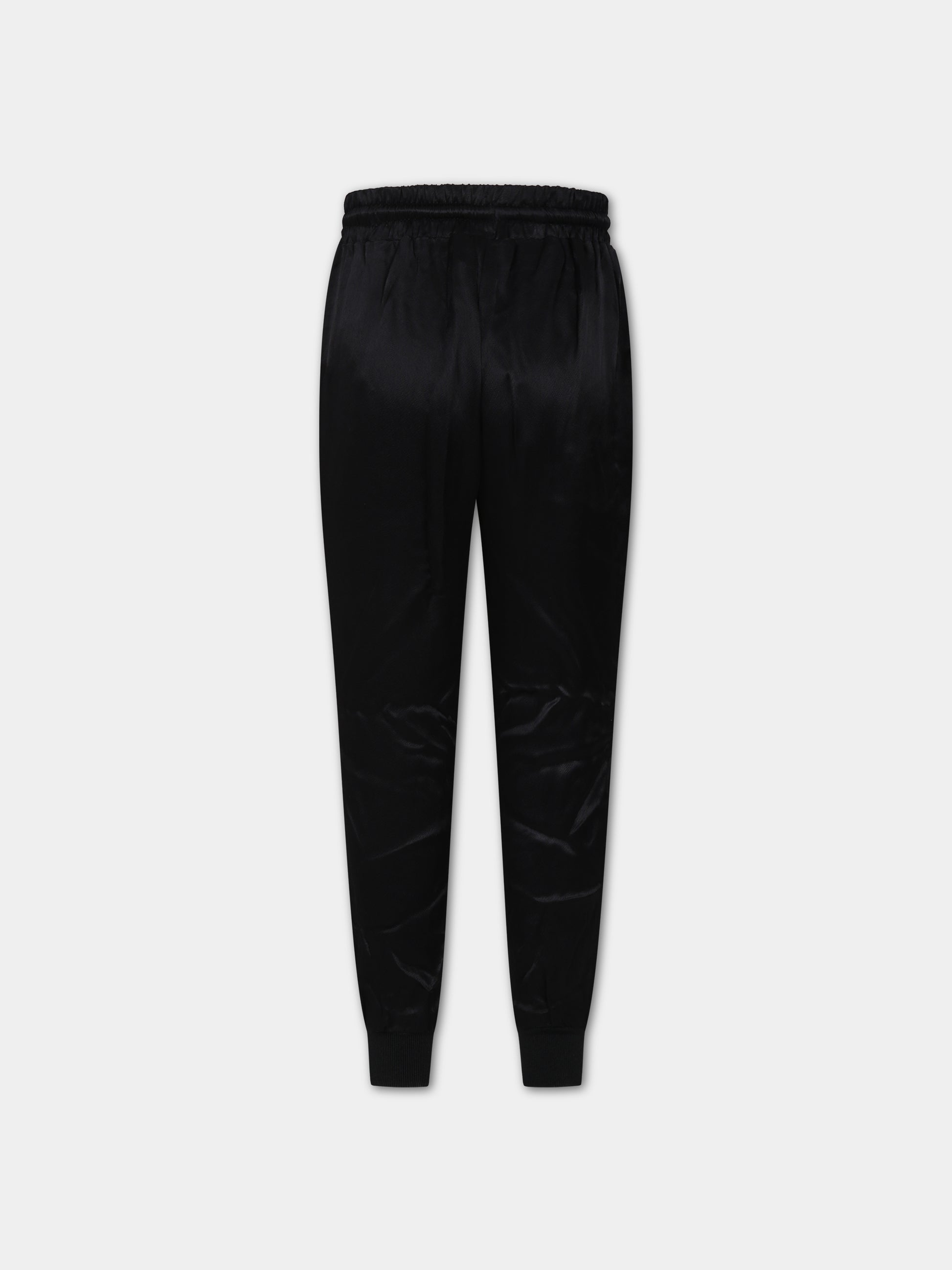 Pantaloni neri per bambina con logo,Karl Lagerfeld Kids,Z14215 09B
