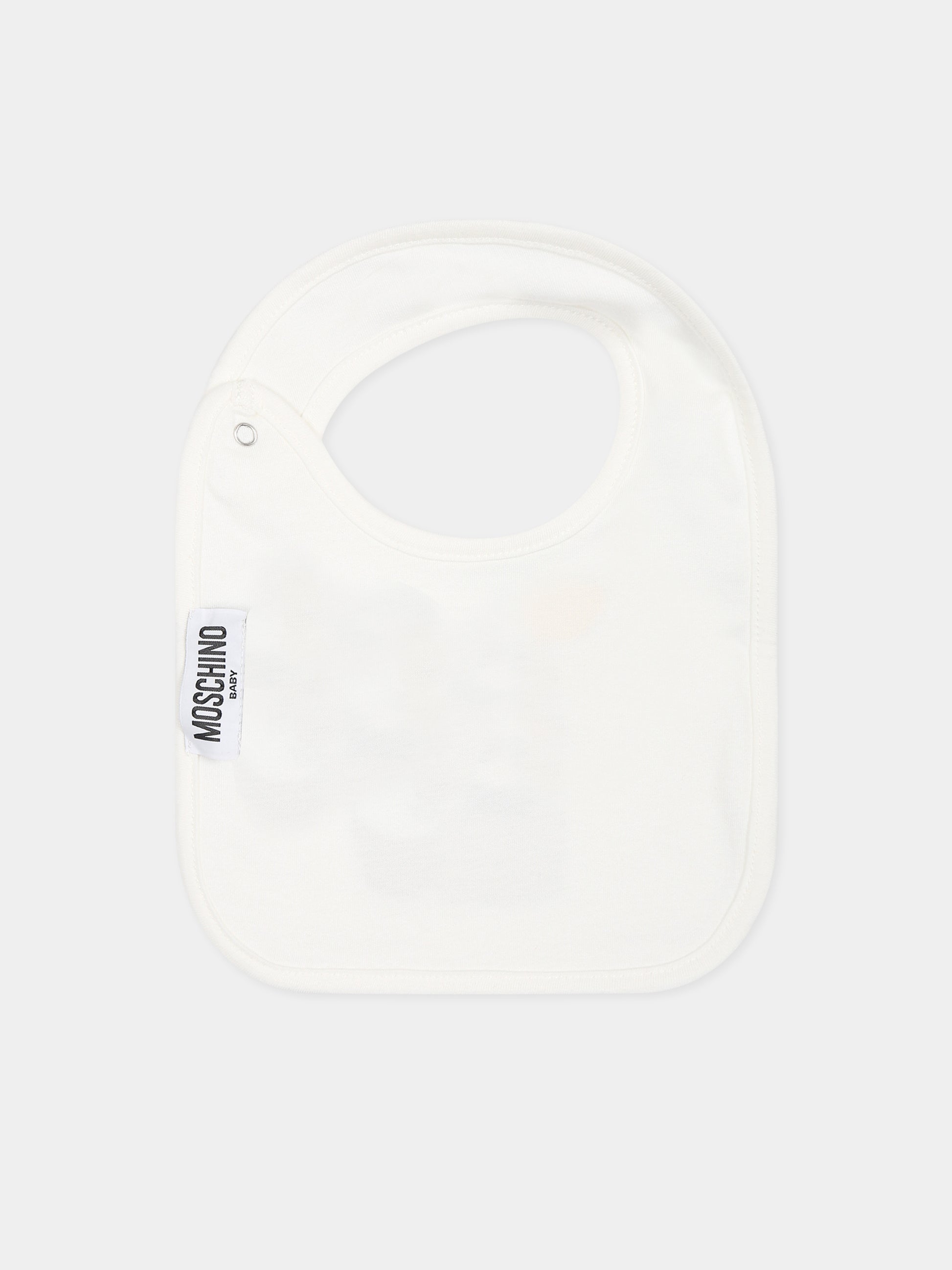 Set bianco per neonati con Teddy bear e stampa,Moschino Kids,MUY05K LCA40 10063