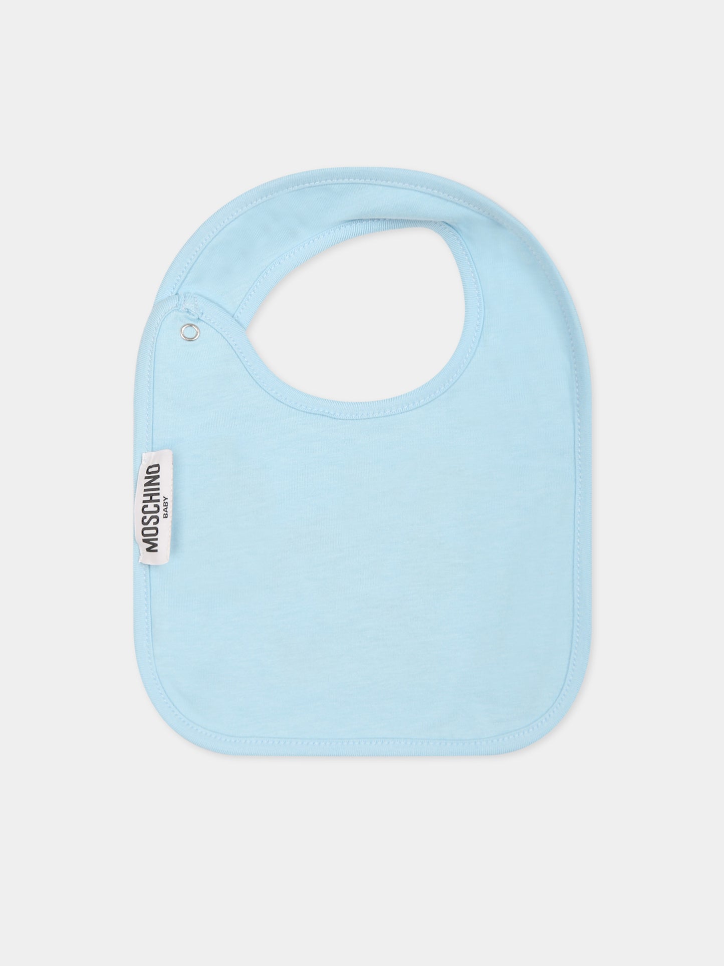 Set celeste per neonato con Teddy bear e stampa,Moschino Kids,MUY05K LCA40 40304