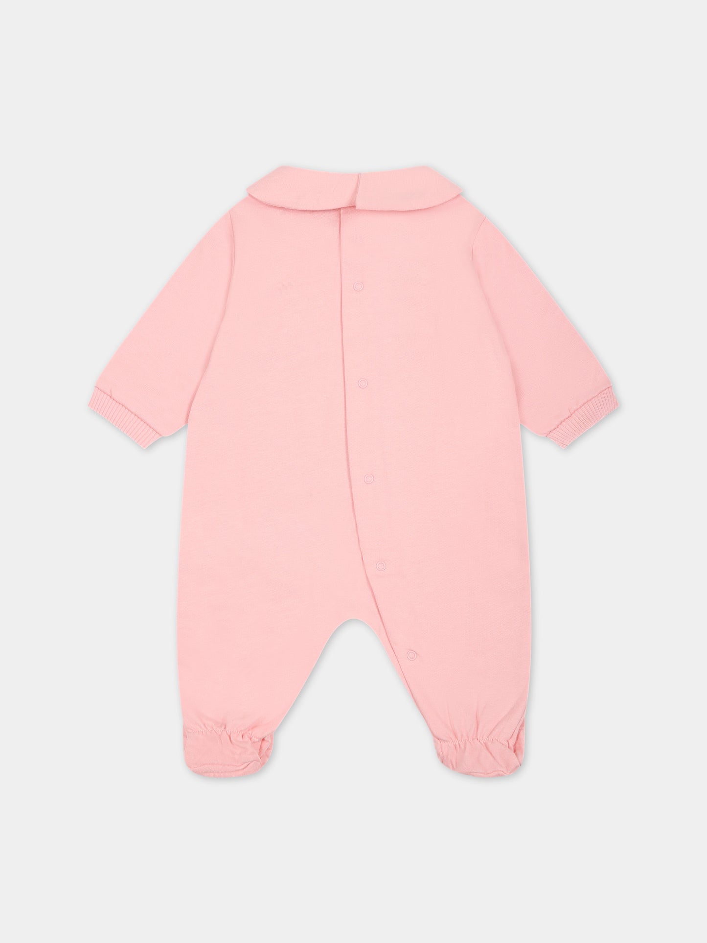Tutina rosa per neonata con Teddy Bear e stampa,Moschino Kids,MUT03L LCA40 50209