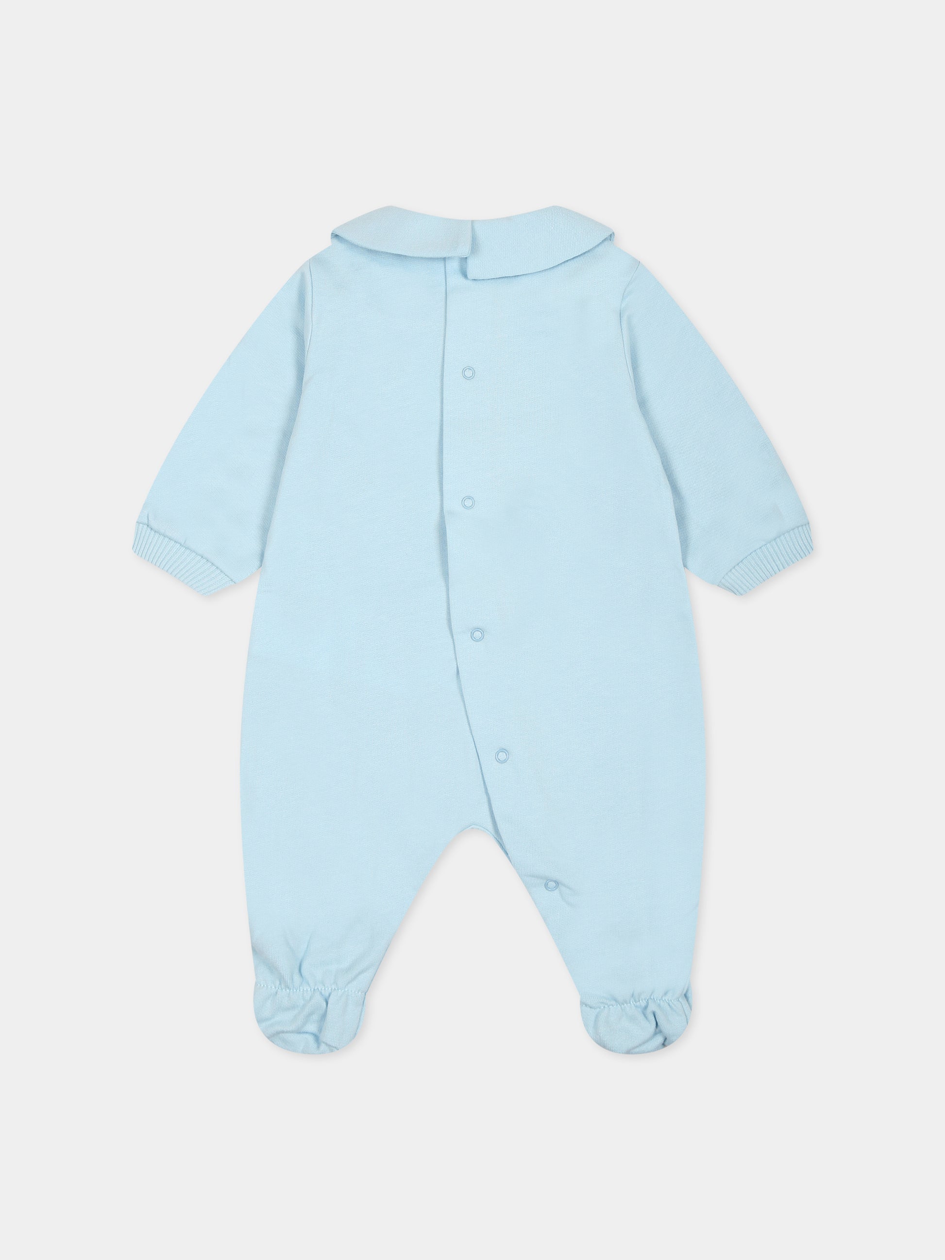 Tutina celeste per neonato con Teddy Bear e stampa,Moschino Kids,MUT03L LCA40 40304
