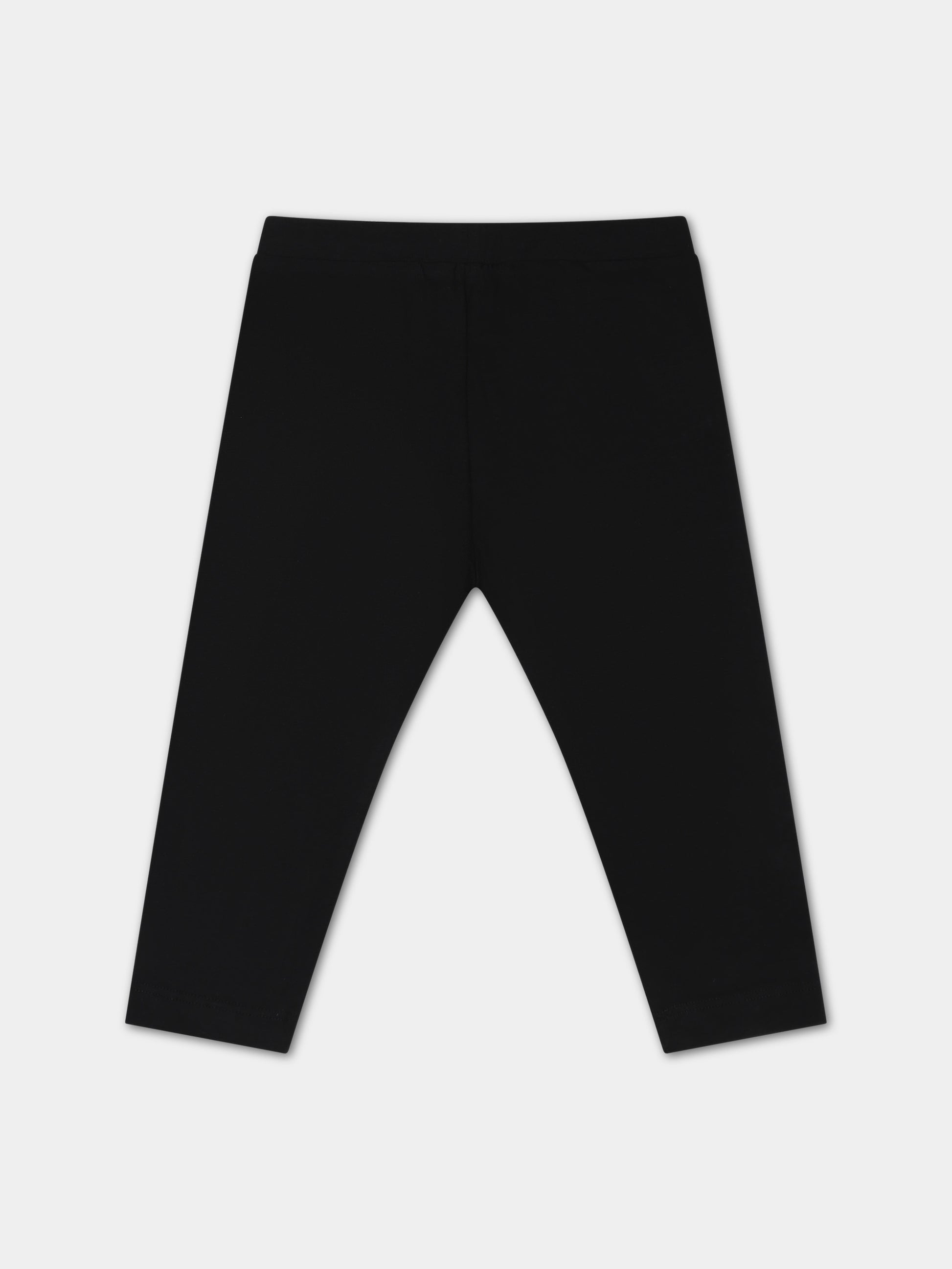Leggings neri per neonata con logo,Moschino Kids,M3P02N LBA11 60100