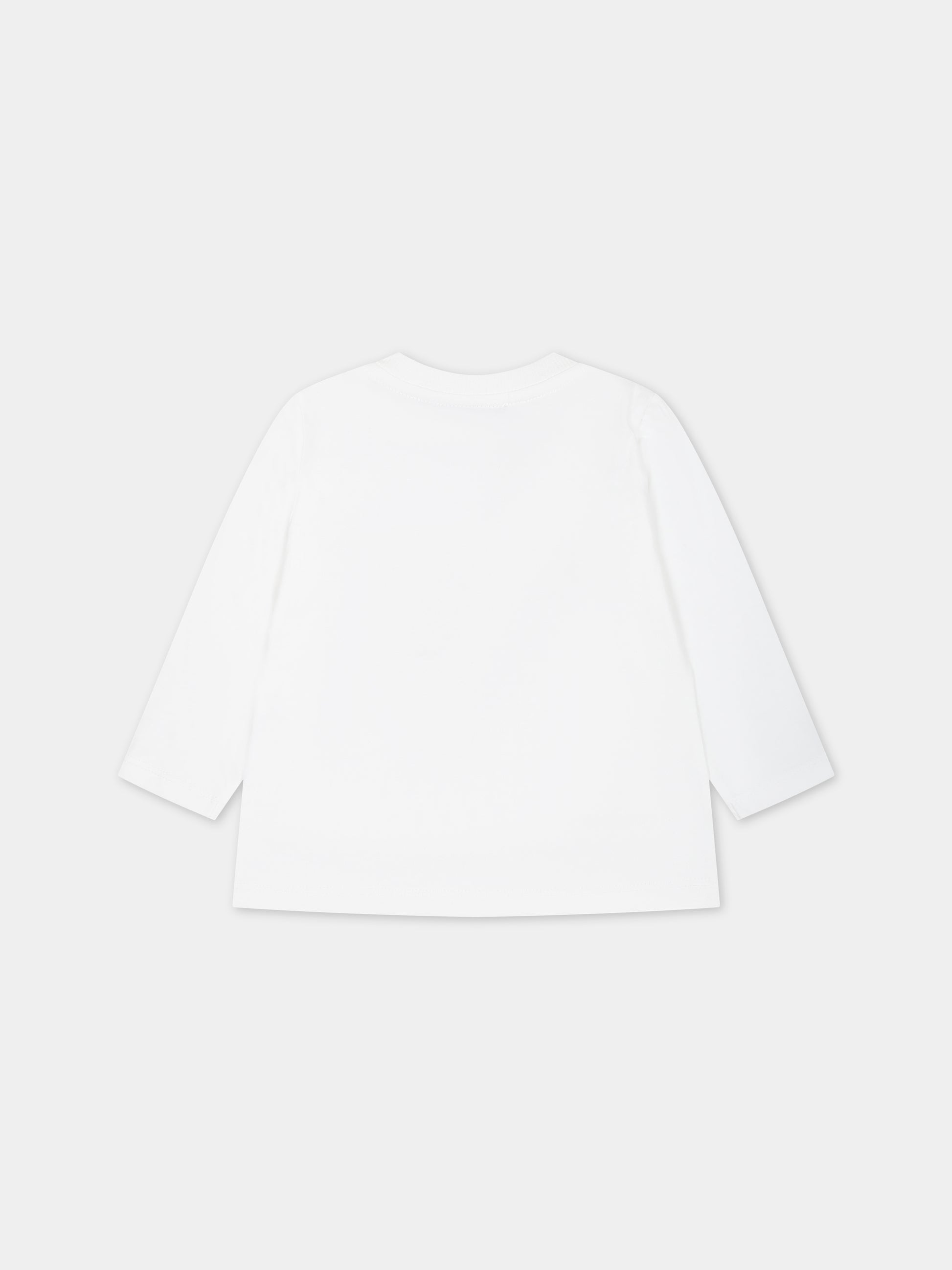 T-shirt bianca per neonati con Teddy Bears e logo,Moschino Kids,MZO00D LAA10 10101