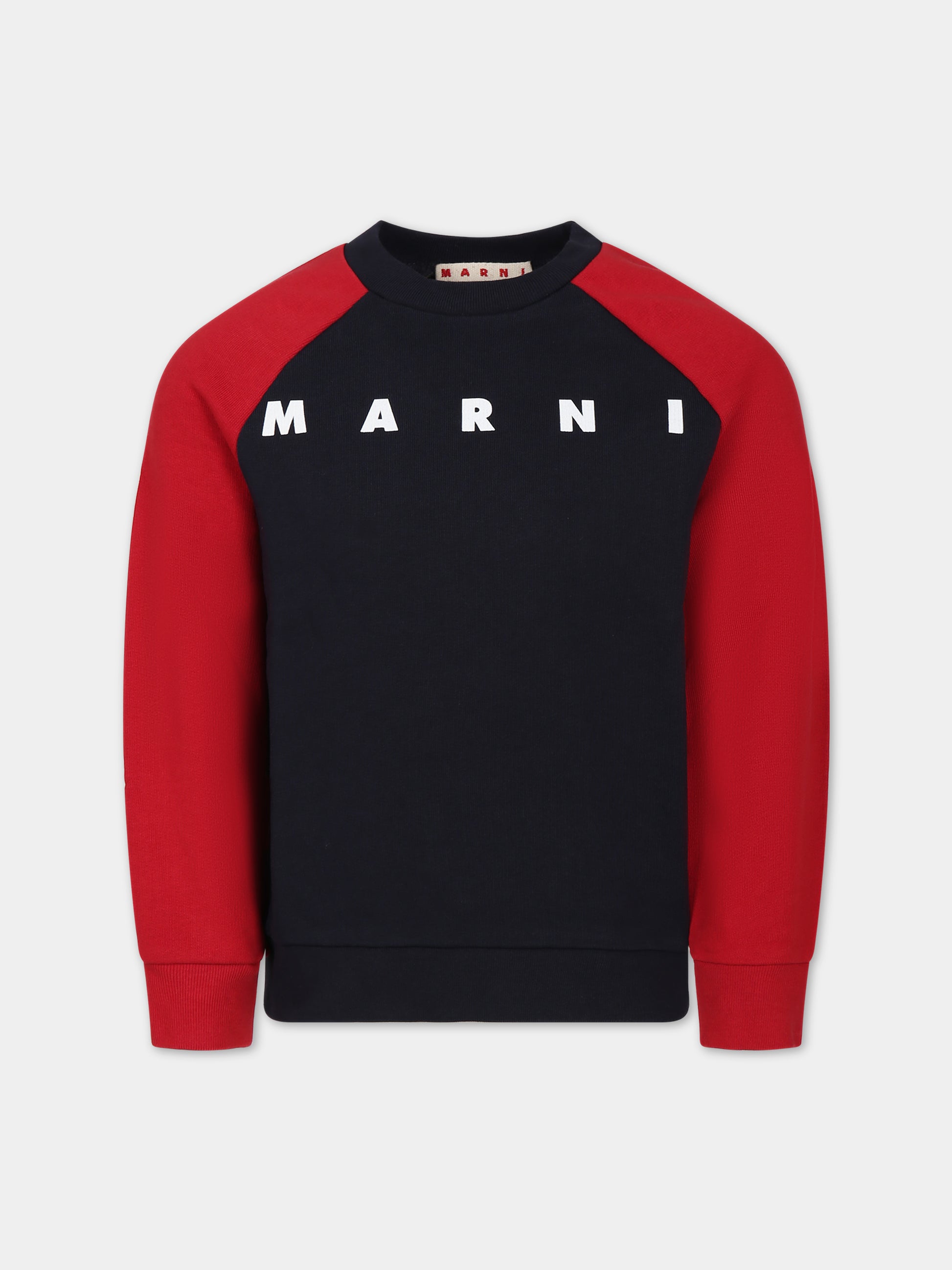 Felpa blu per bambini con logo,Marni Kids,M00818 0M803