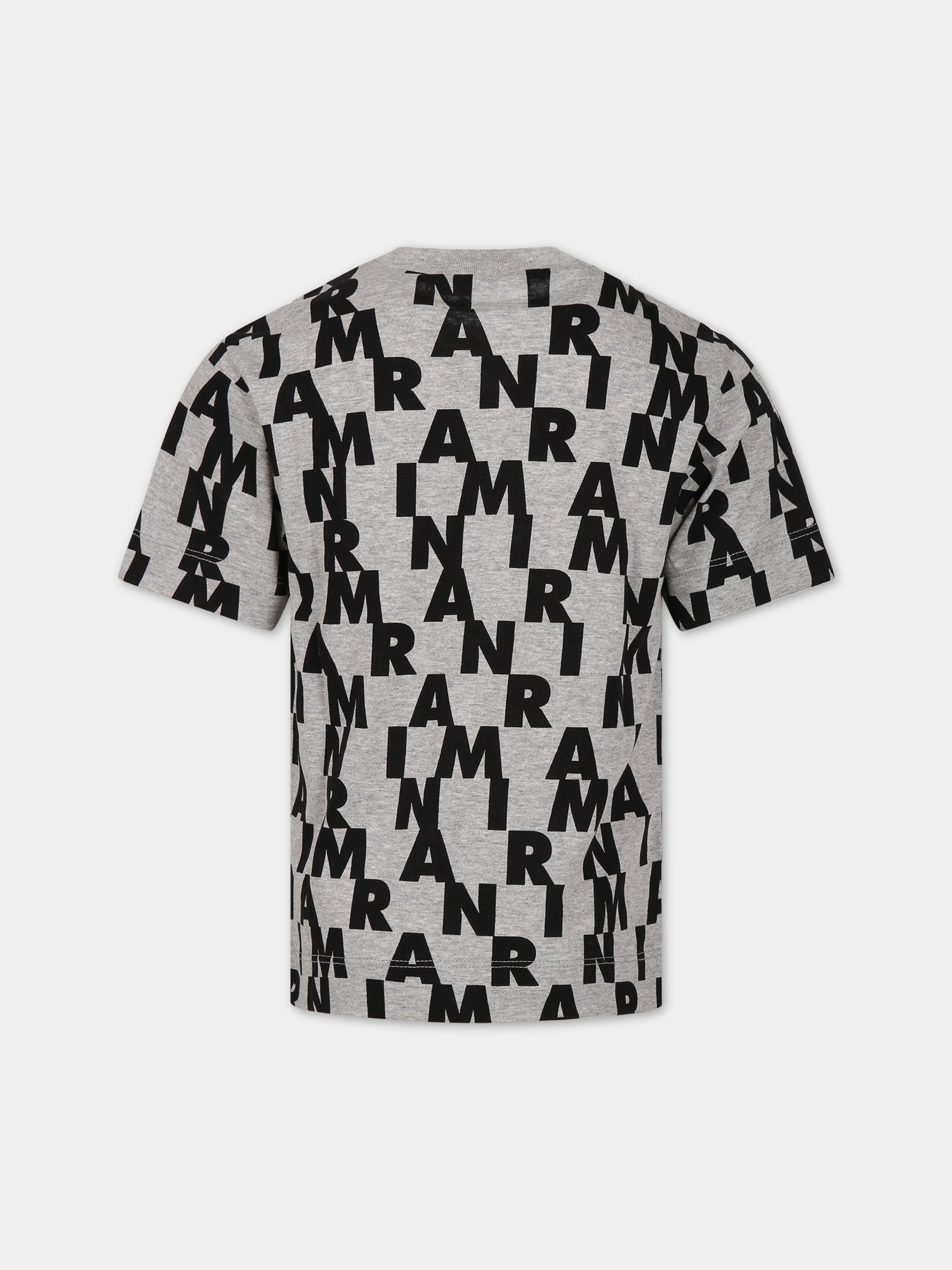 T-shirt grigia con stampa logo per bambini,Marni Kids,M00939 0M908