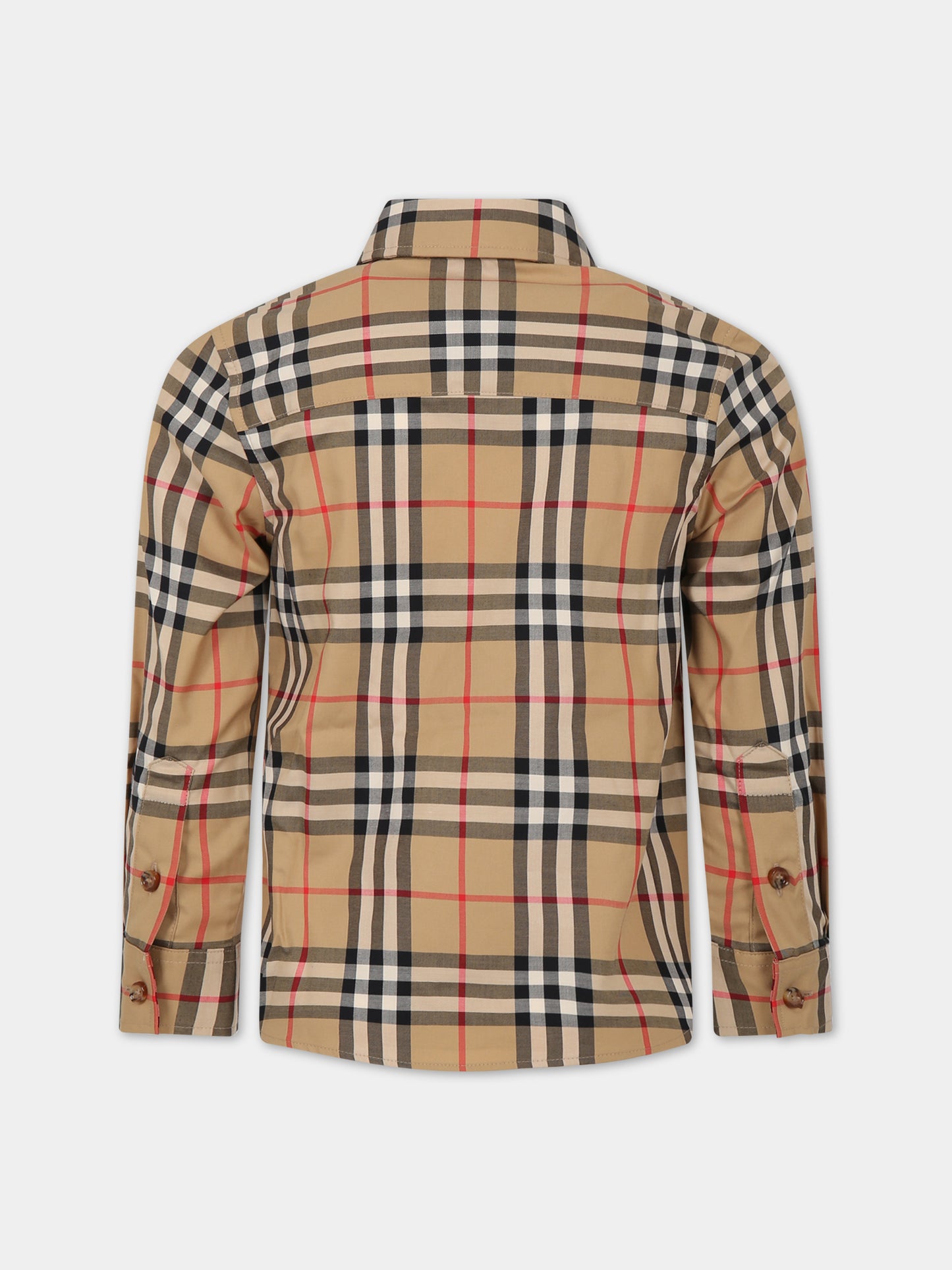 Camicia beige per bambino con iconico check vintage,Burberry Kids,8059637