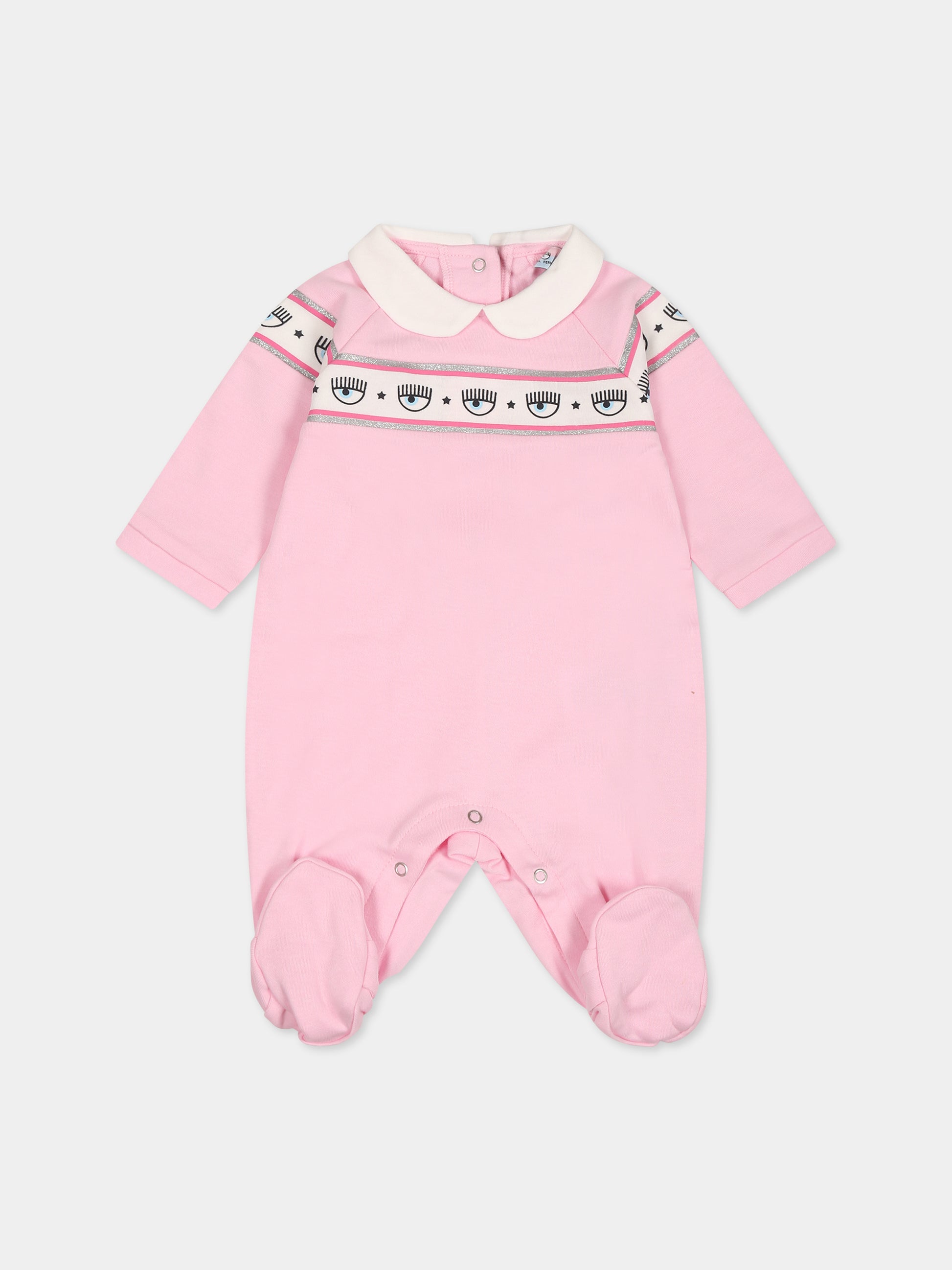 Tutina rosa per neonata con eyestar,Chiara Ferragni Collection,55B200 2004 090F