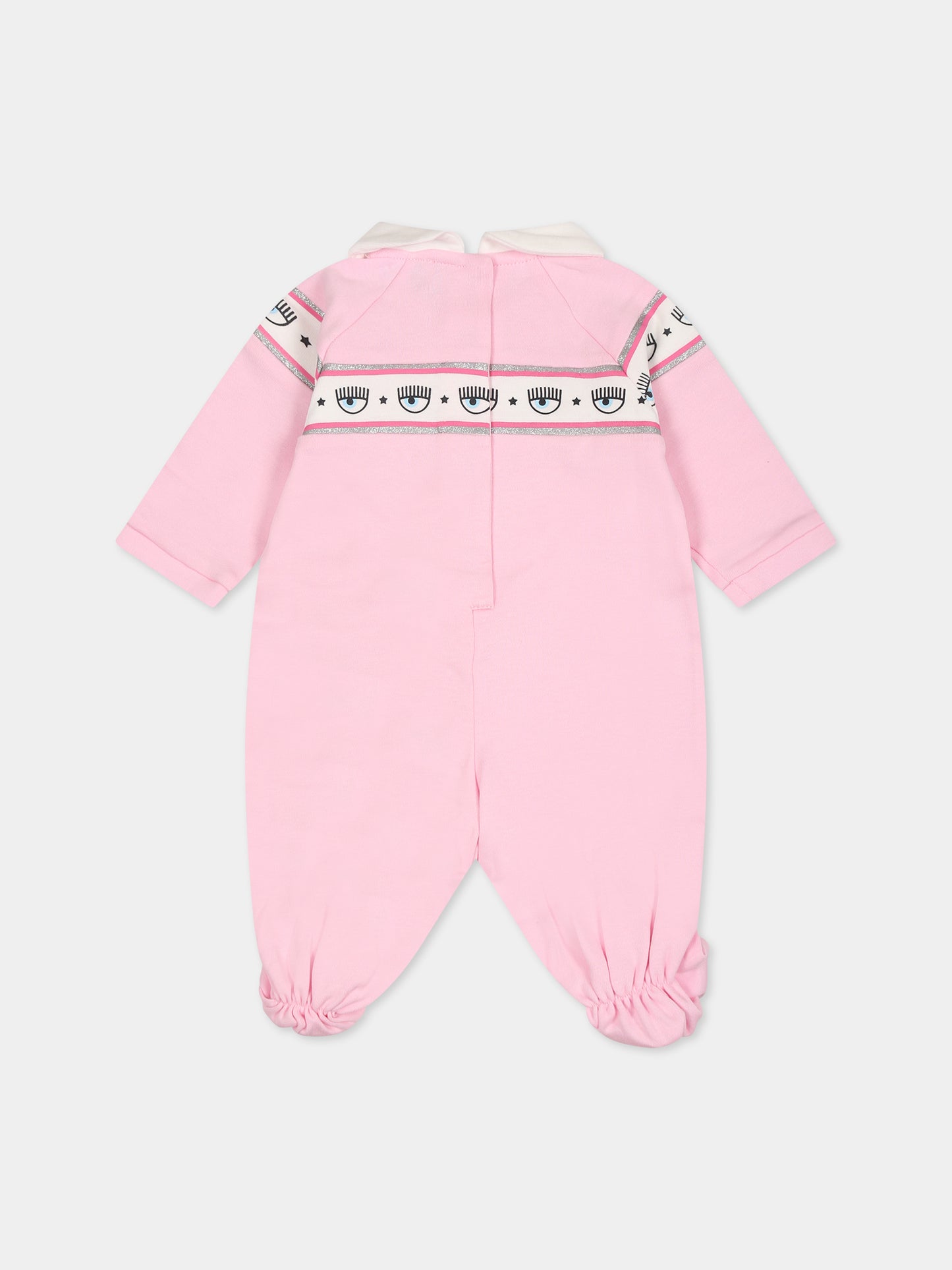 Tutina rosa per neonata con eyestar,Chiara Ferragni Collection,55B200 2004 090F