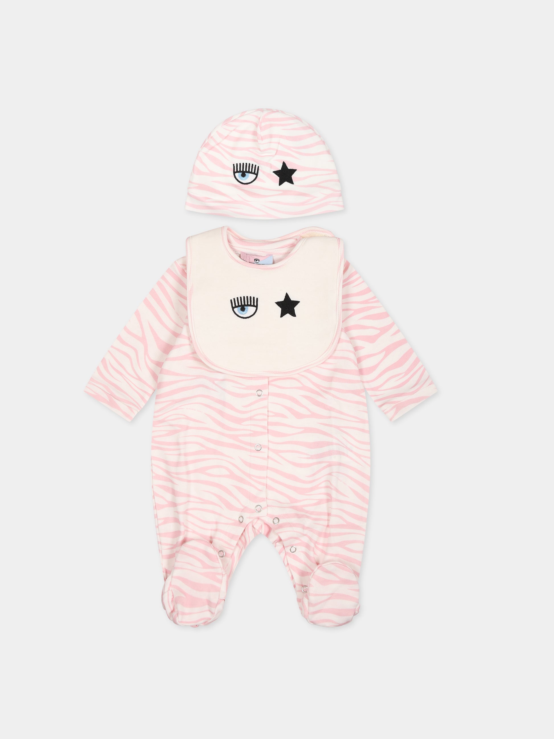 Set bianco per neonata con eyestar,Chiara Ferragni Collection,55B501 2005 167F