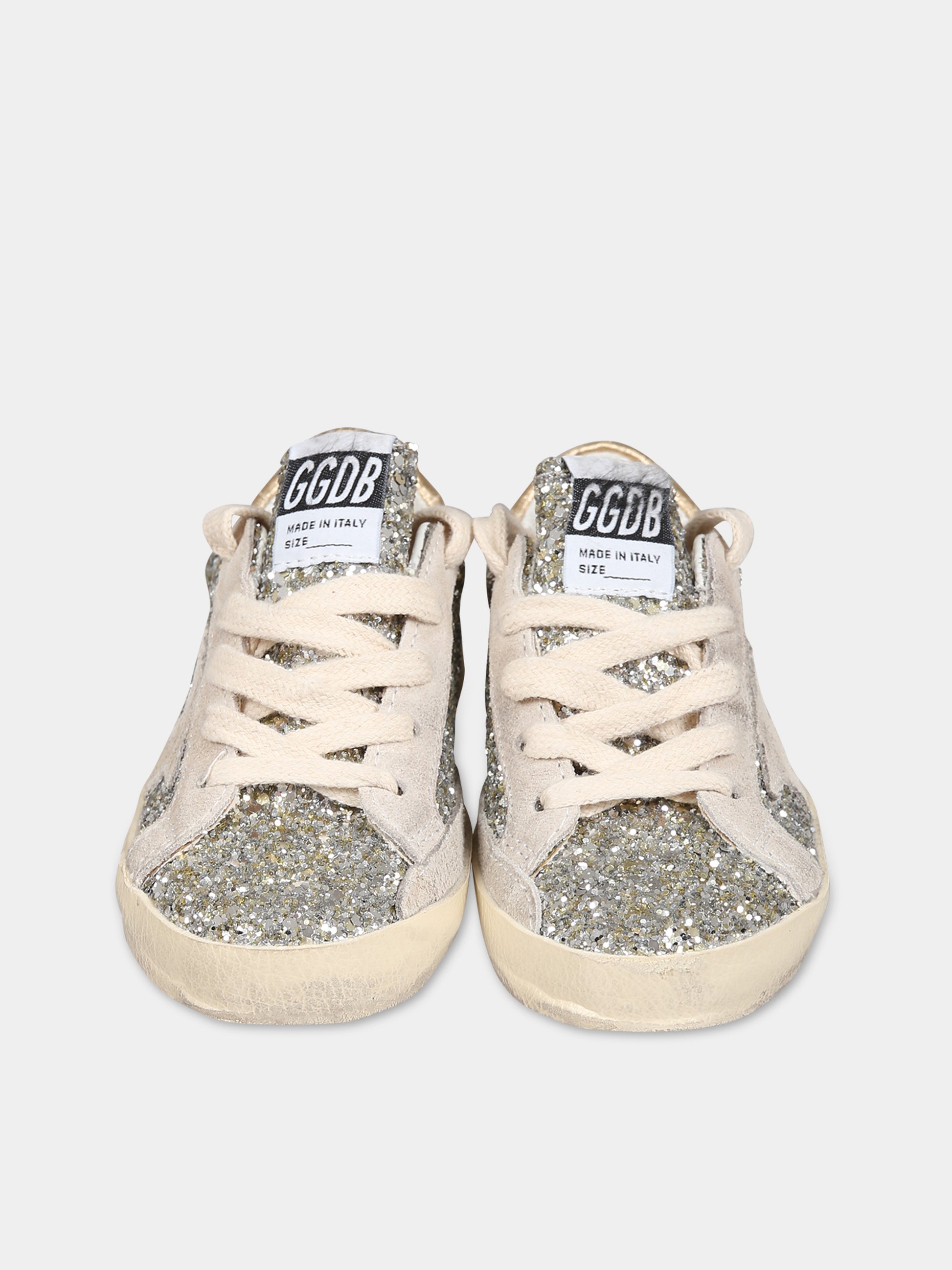 Sneakers Super Star argentate per bambina con iconica stella,Golden Goose,GJF00101 F004345 82226
