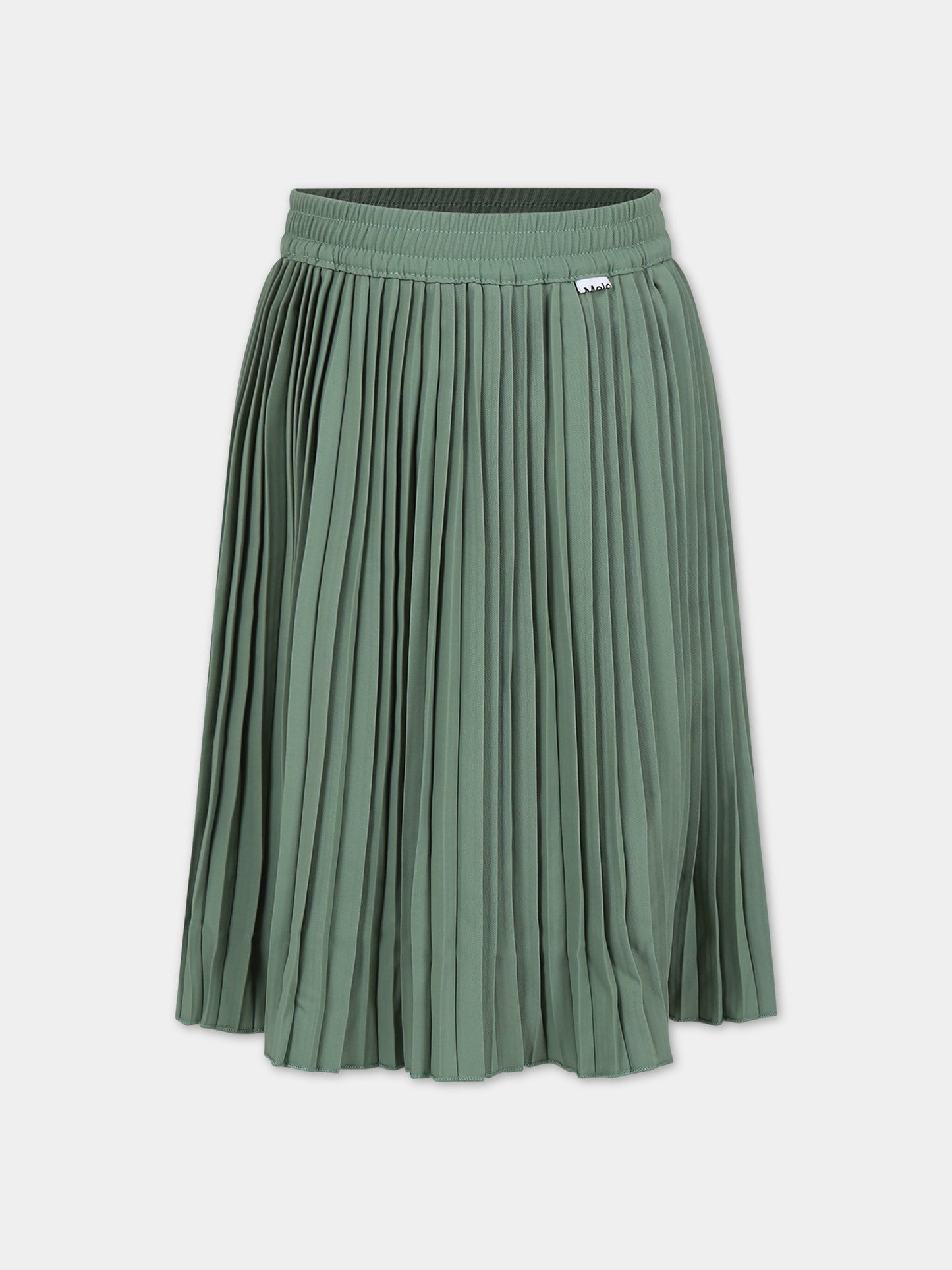 Gonna verde per bambina con logo,Molo,2W23D106 8756