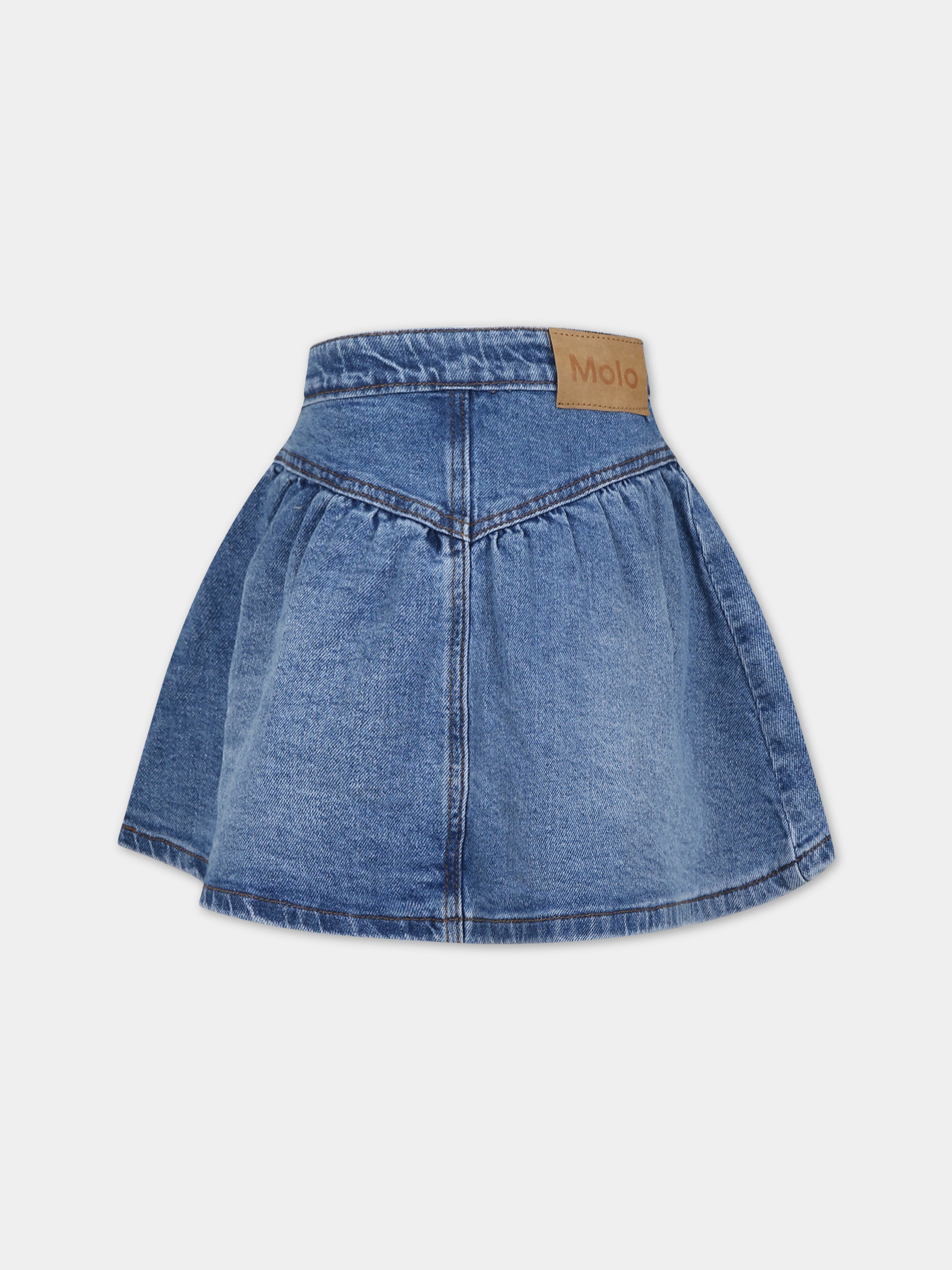 Gonna blu per bambina con logo,Molo,2W23D119 8837