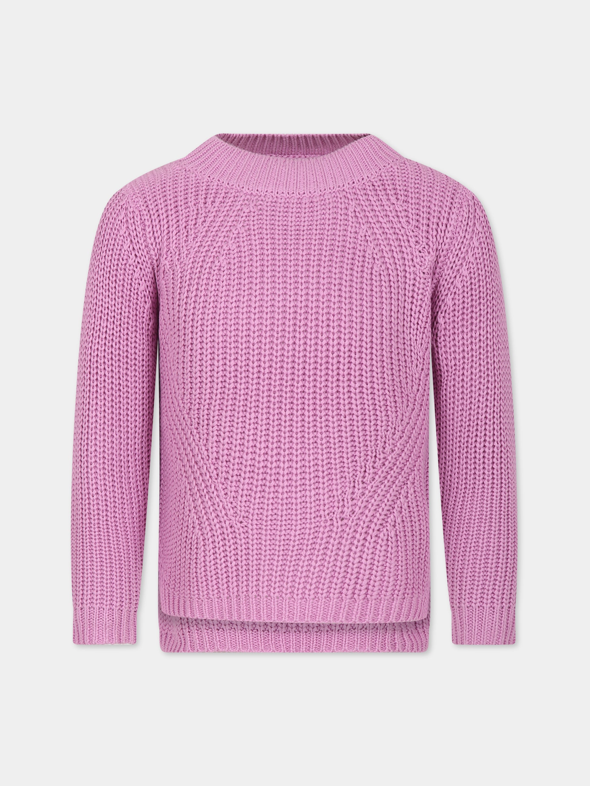 Maglione rosa per bambina con logo,Molo,2W23K209 8765