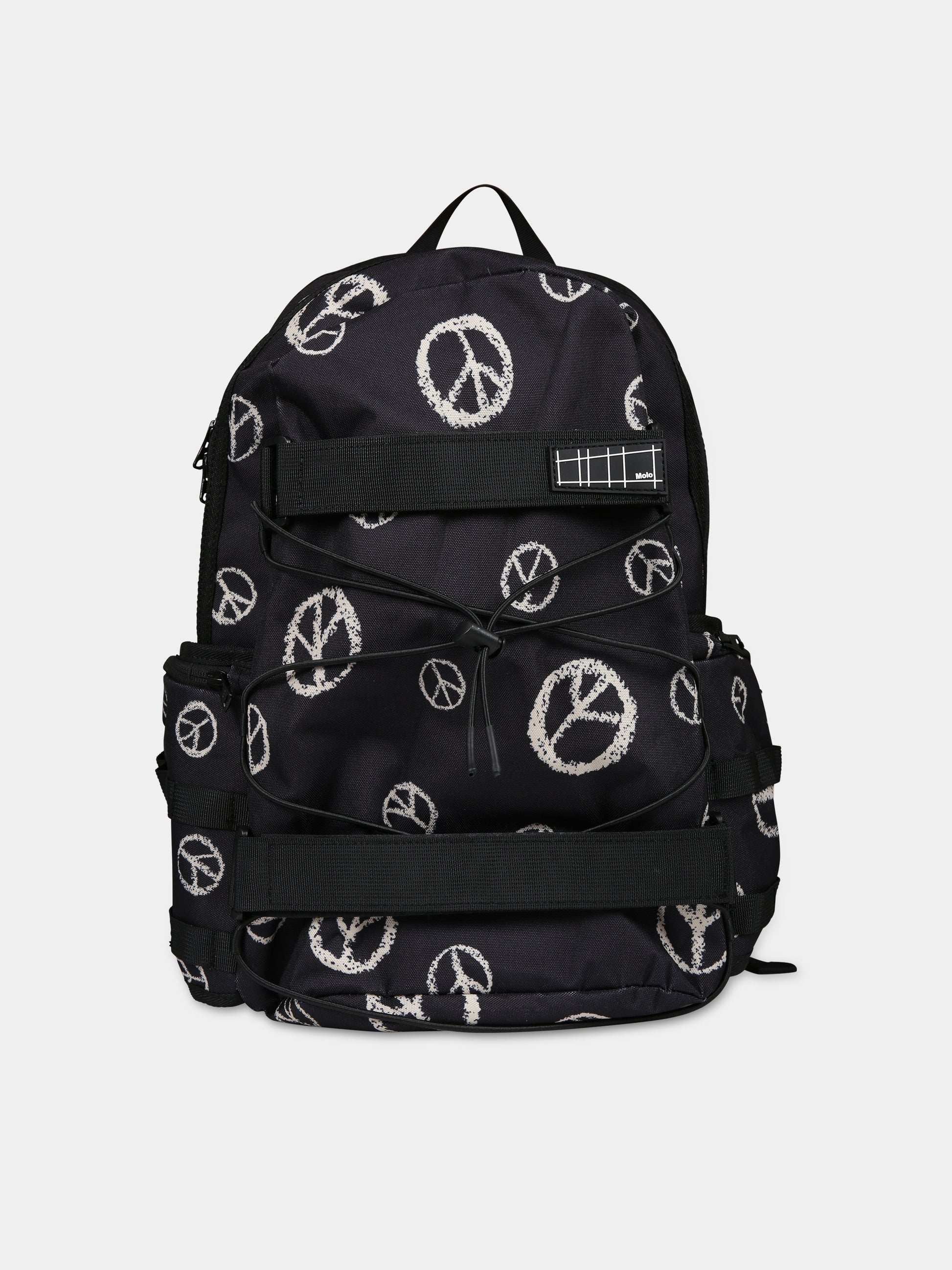 Zaino nero per bambini con simbolo dellla pace,Molo,7W23V205 6972