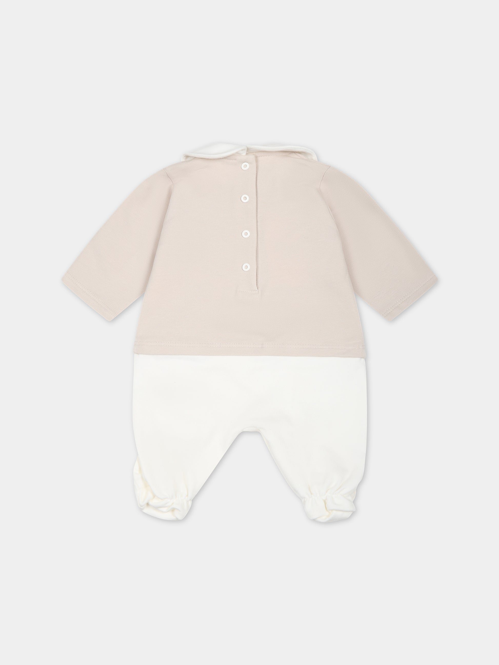 Set beige per neonati con logo,Fendi Kids,BUK103 8RA F19J5