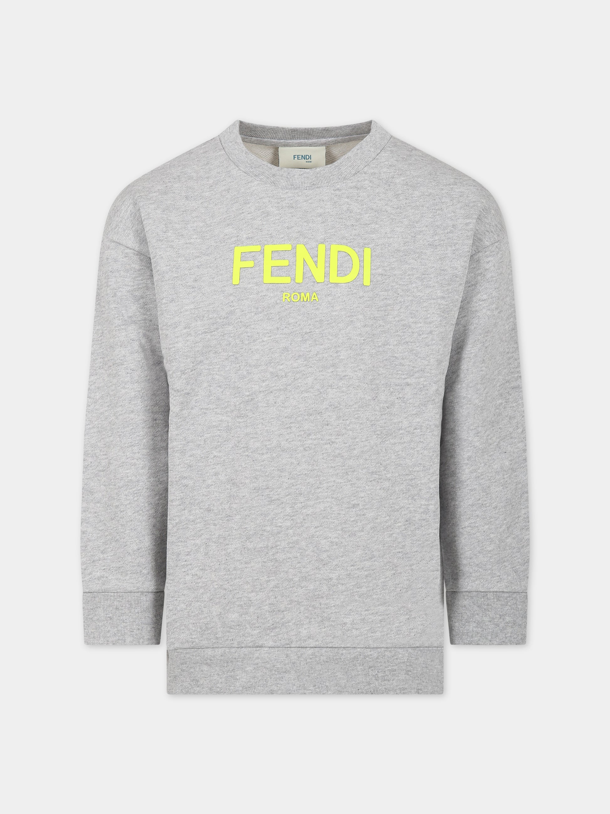 Felpa grigia per bambini con logo,Fendi Kids,JUH051 5V0 F1L12