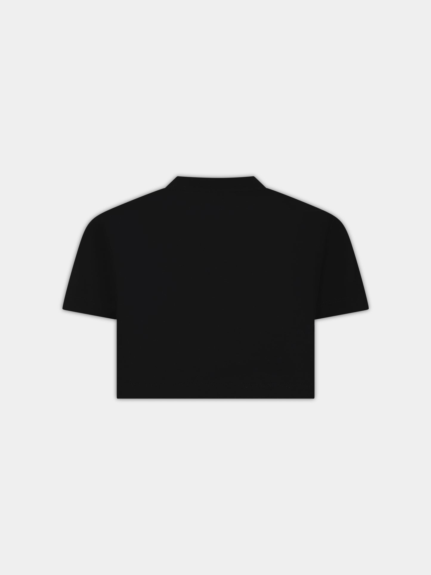 T-shirt nera per bambina con logo,Fendi Kids,JFI276 7AJ F1L13