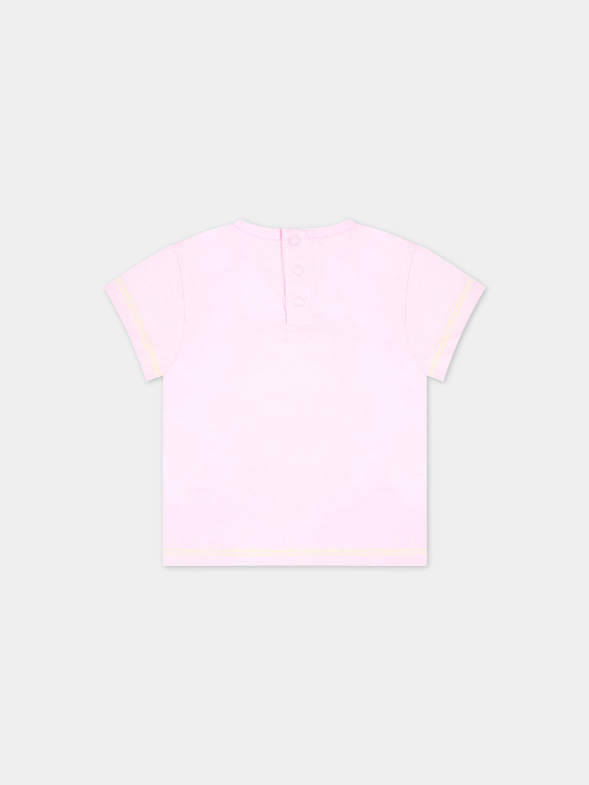 T-shirt rosa per neonata con fenicottero,Billieblush,U05372 464