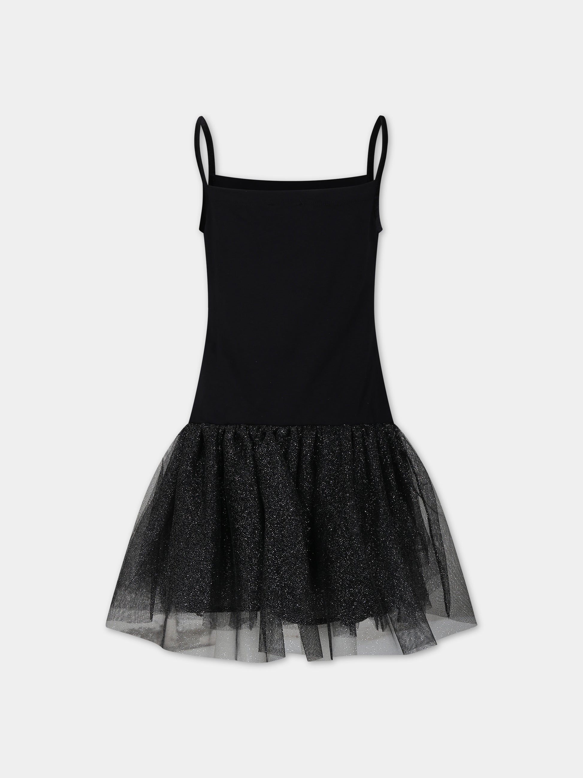 Vestito nero per bambina,Monnalisa,41B904 2907 5075