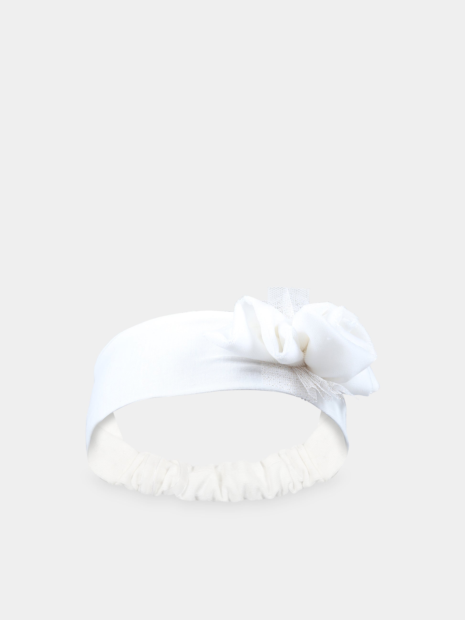 Fascia avorio per neonata con tulle,Monnalisa,73B000 2803 0001