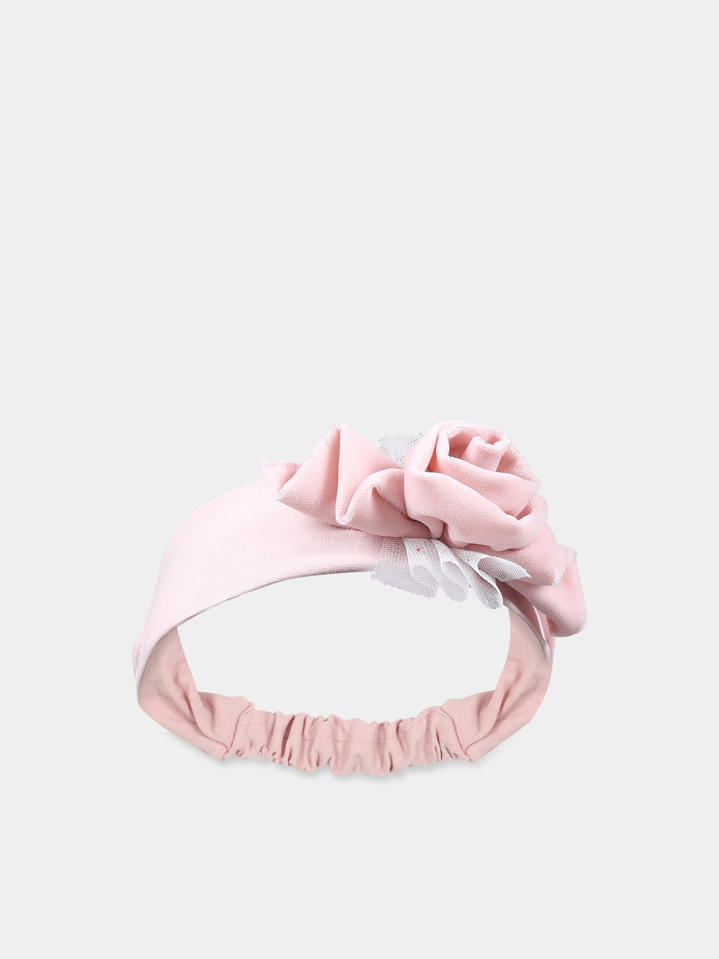 Fascia rosa per neonata con tulle,Monnalisa,73B000 2803 0092