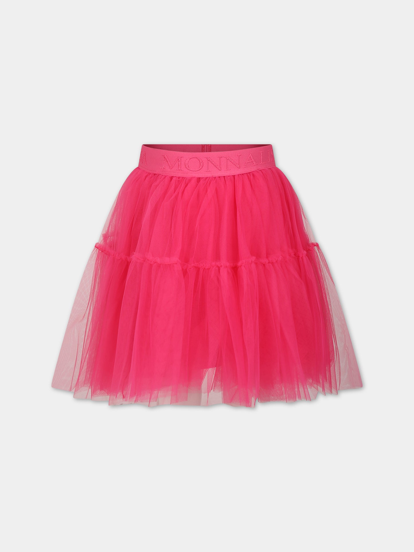 Gonna fucsia per bambina con logo,Monnalisa,17BGON T9945 0097