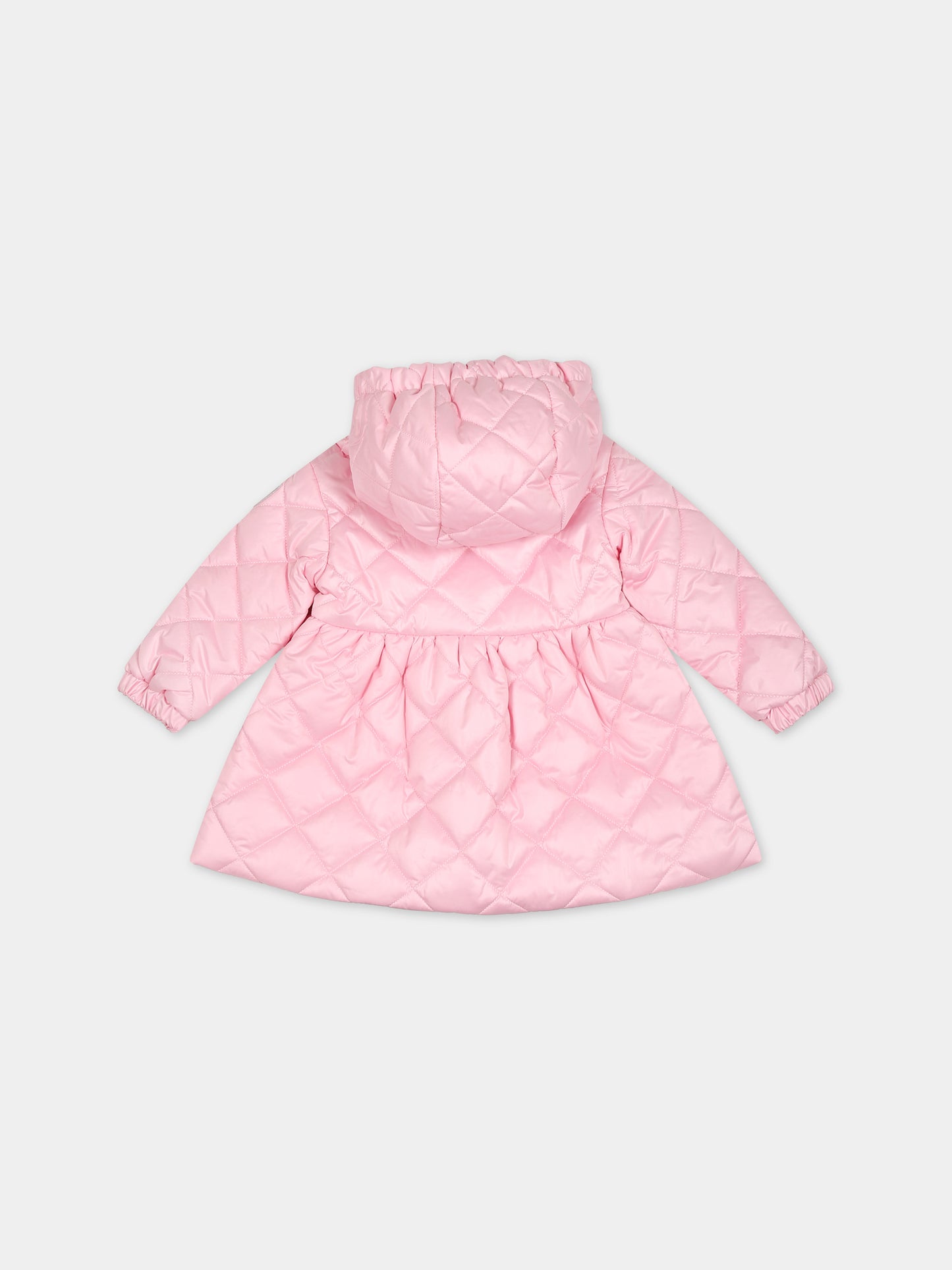 Piumino rosa per neonata con logo,Monnalisa,37B101 2409 091S