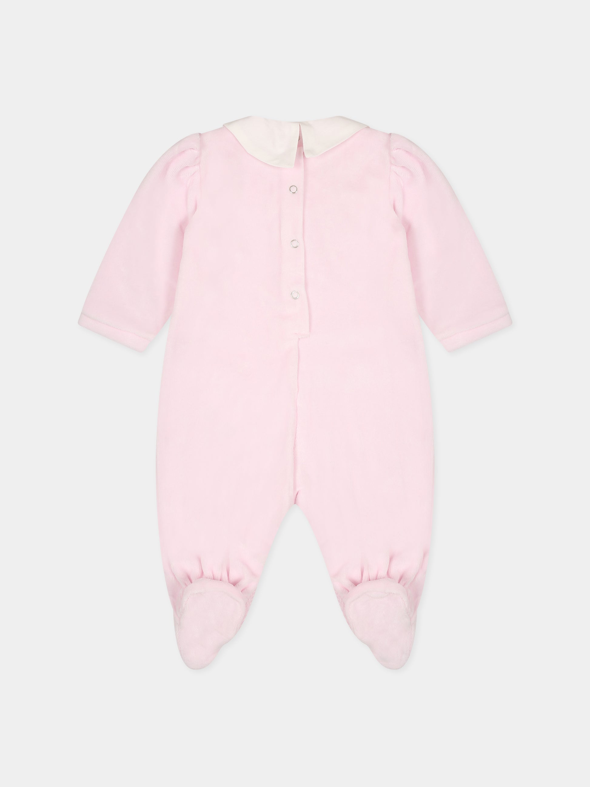 Tutina rosa per neonata con logo e cuore,Monnalisa,35B202 2009 0091