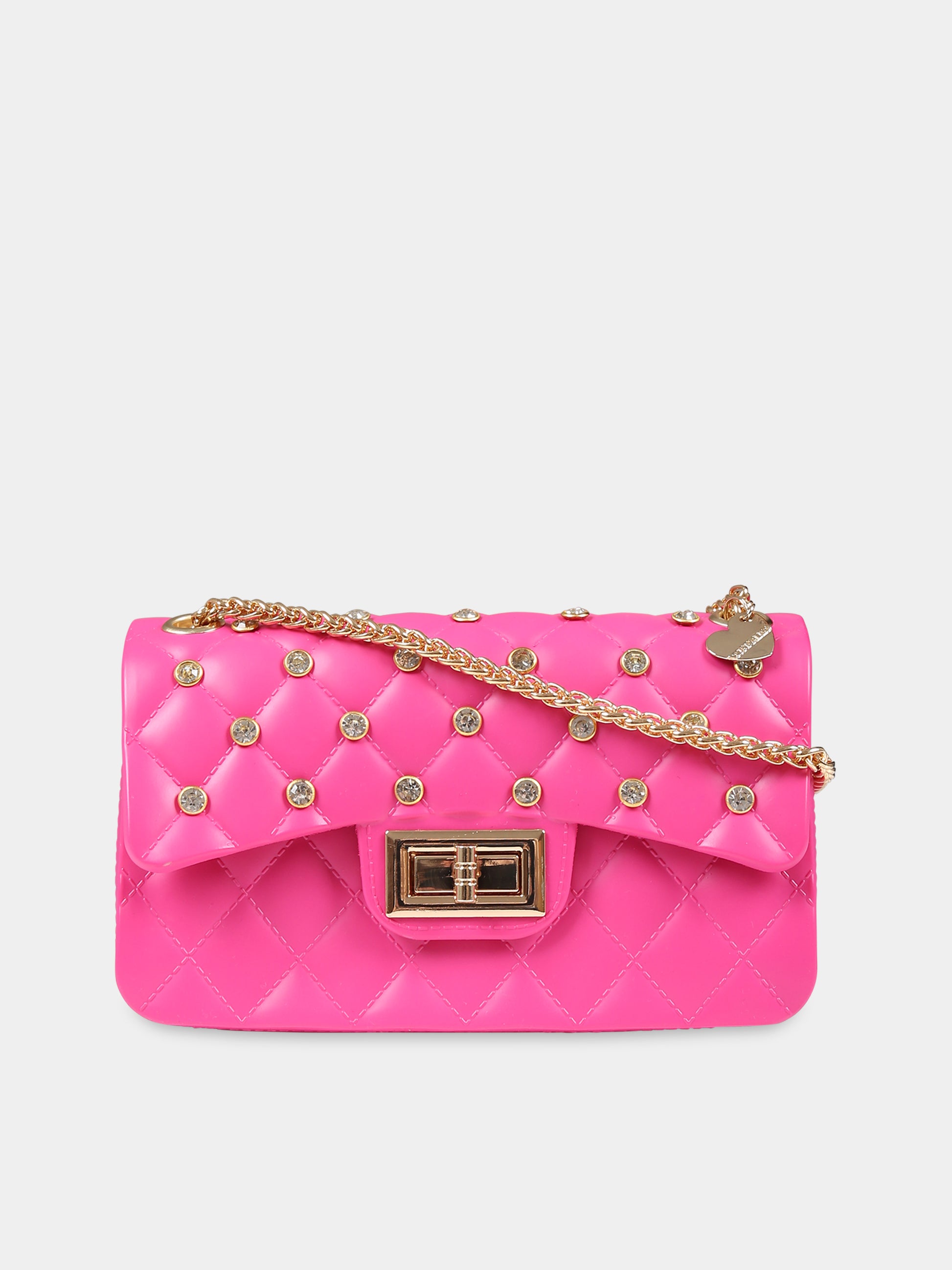Borsa fucsia per bambina con strass,Monnalisa,17B009 2093 0097