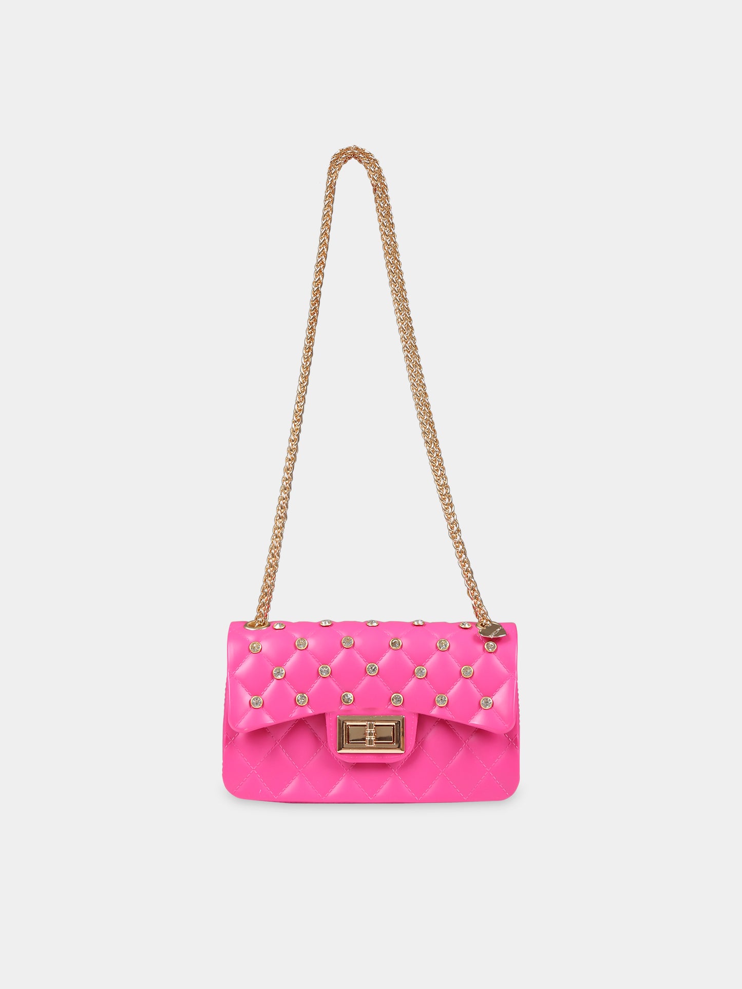 Borsa fucsia per bambina con strass,Monnalisa,17B009 2093 0097