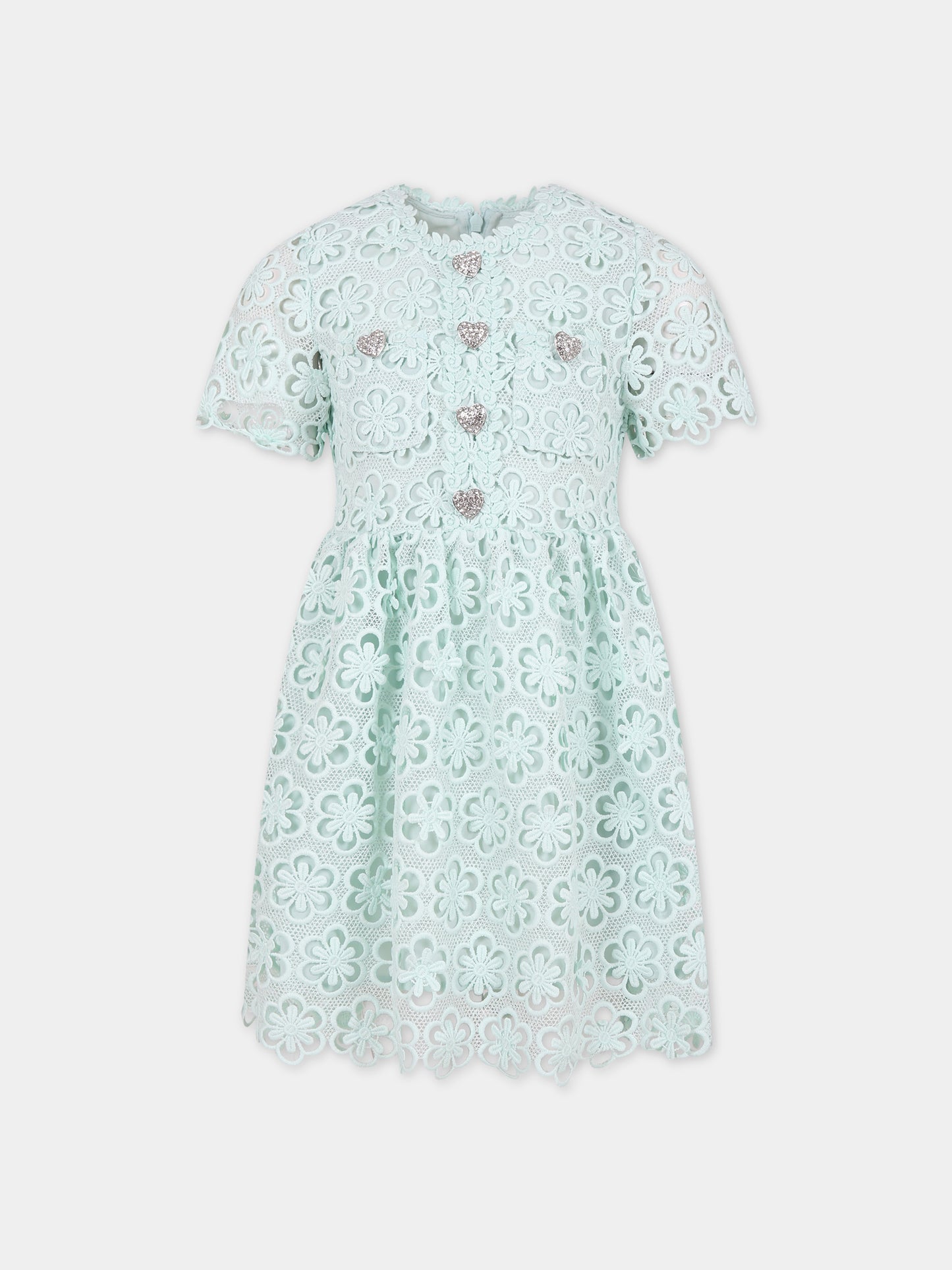 Vestito verde per bambina con fiori,Self-portrait,PF23 717S G