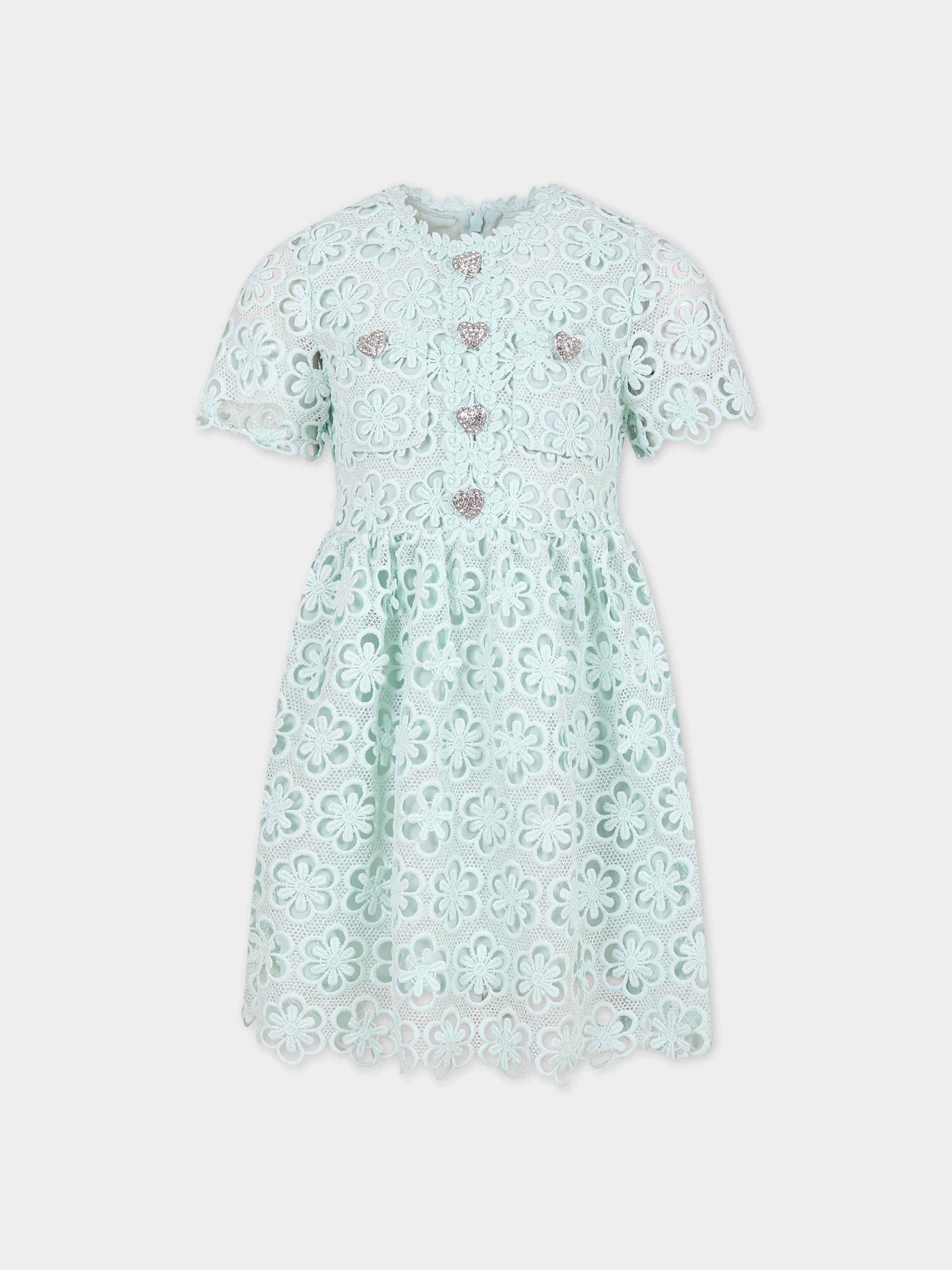 Vestito verde per bambina con fiori,Self-portrait,PF23 717S G