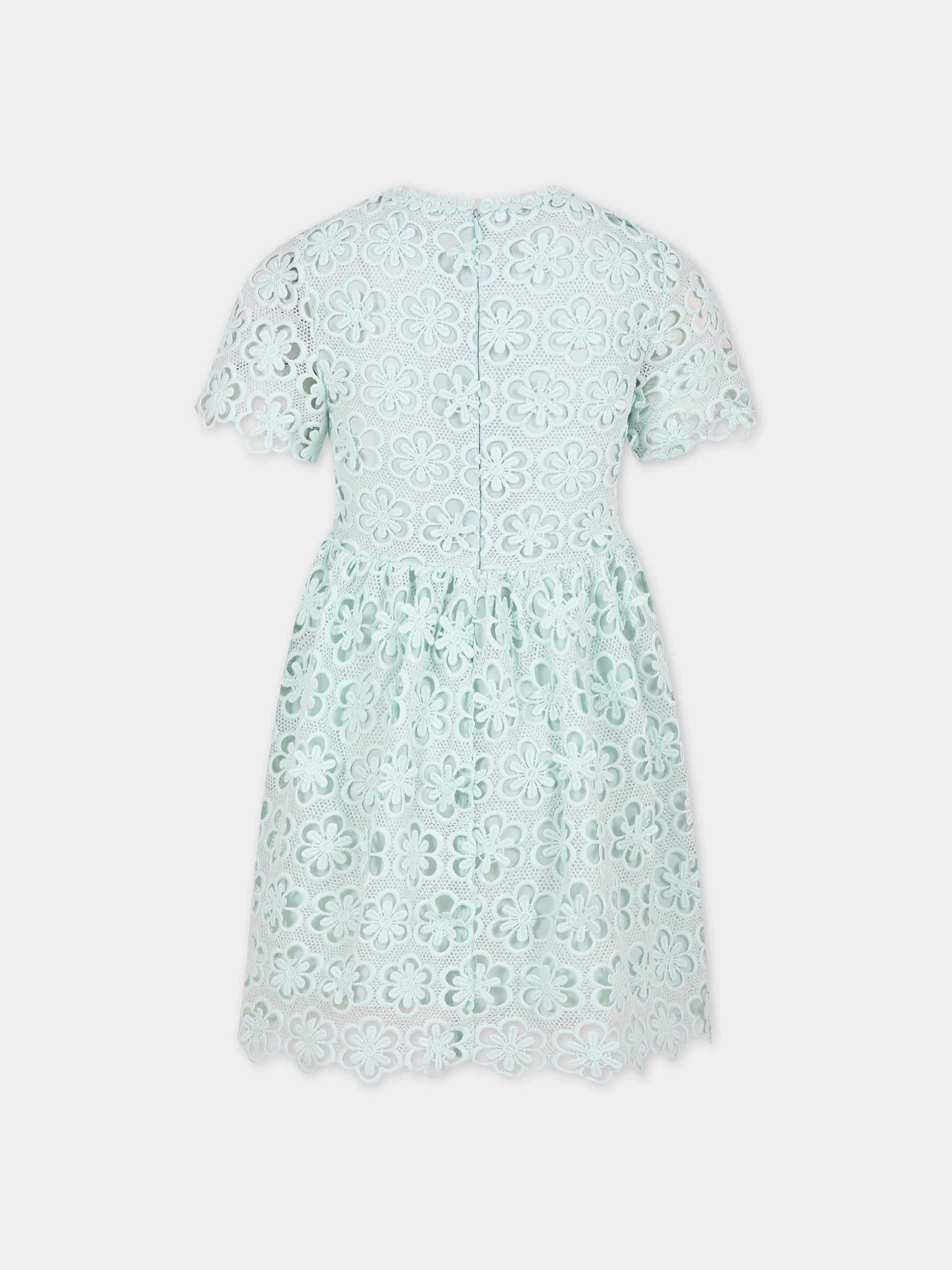 Vestito verde per bambina con fiori,Self-portrait,PF23 717S G