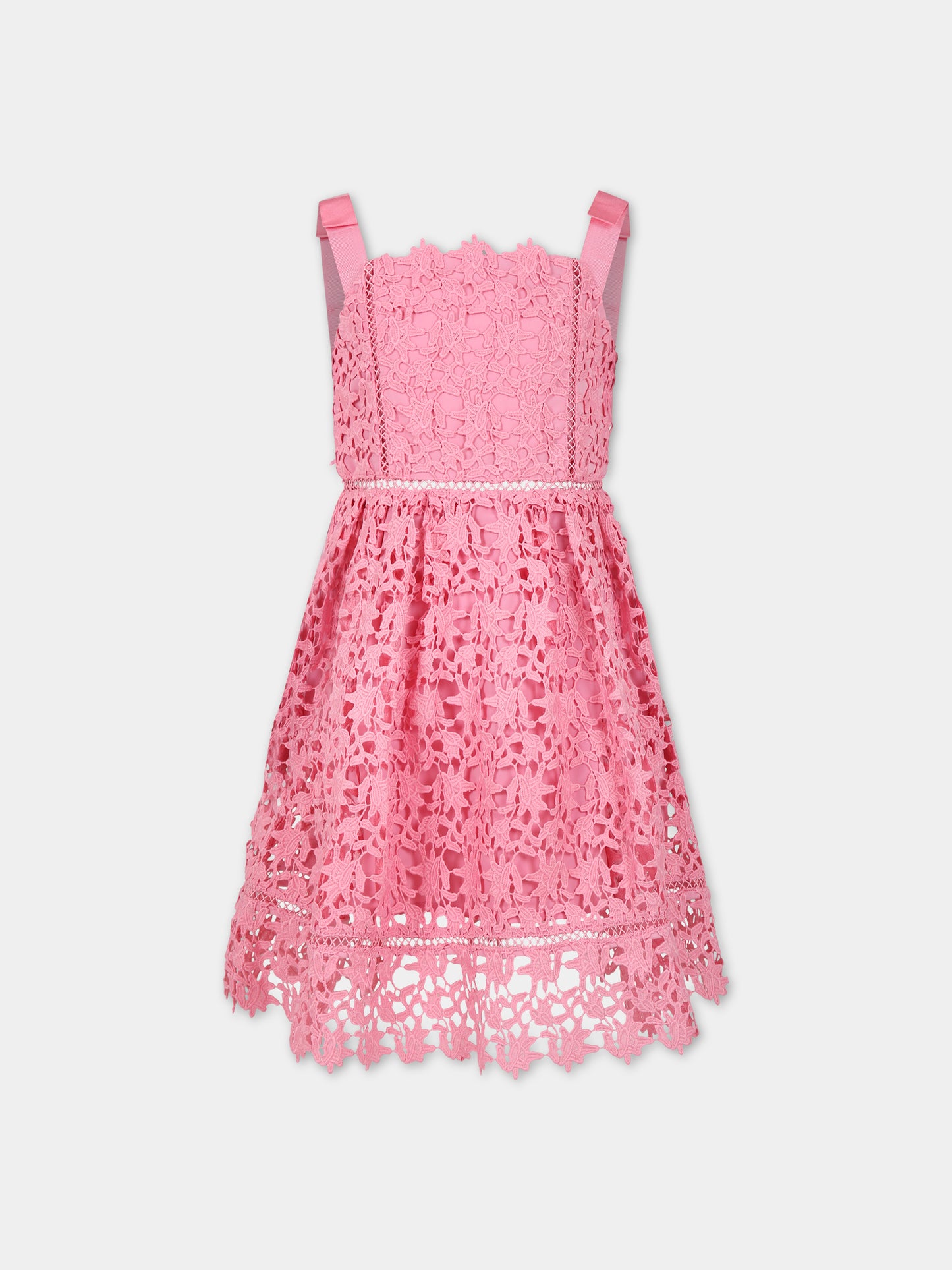 Vestito fucsia per bambina con fiocco,Self Portrait,PF23 726S P