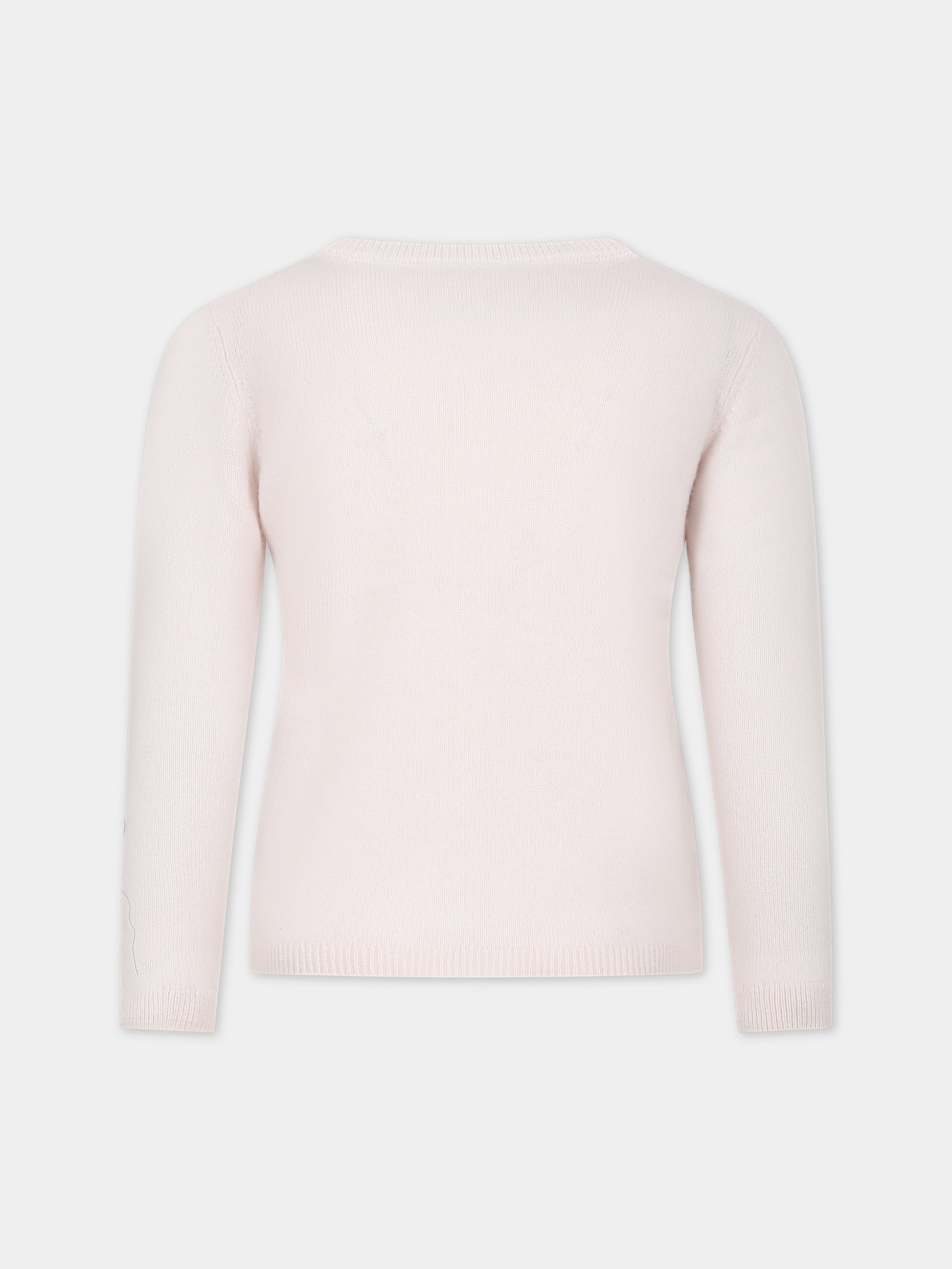 Maglione rosa per bambina con ciliegie,Bonpoint,W03GJUK00014 121