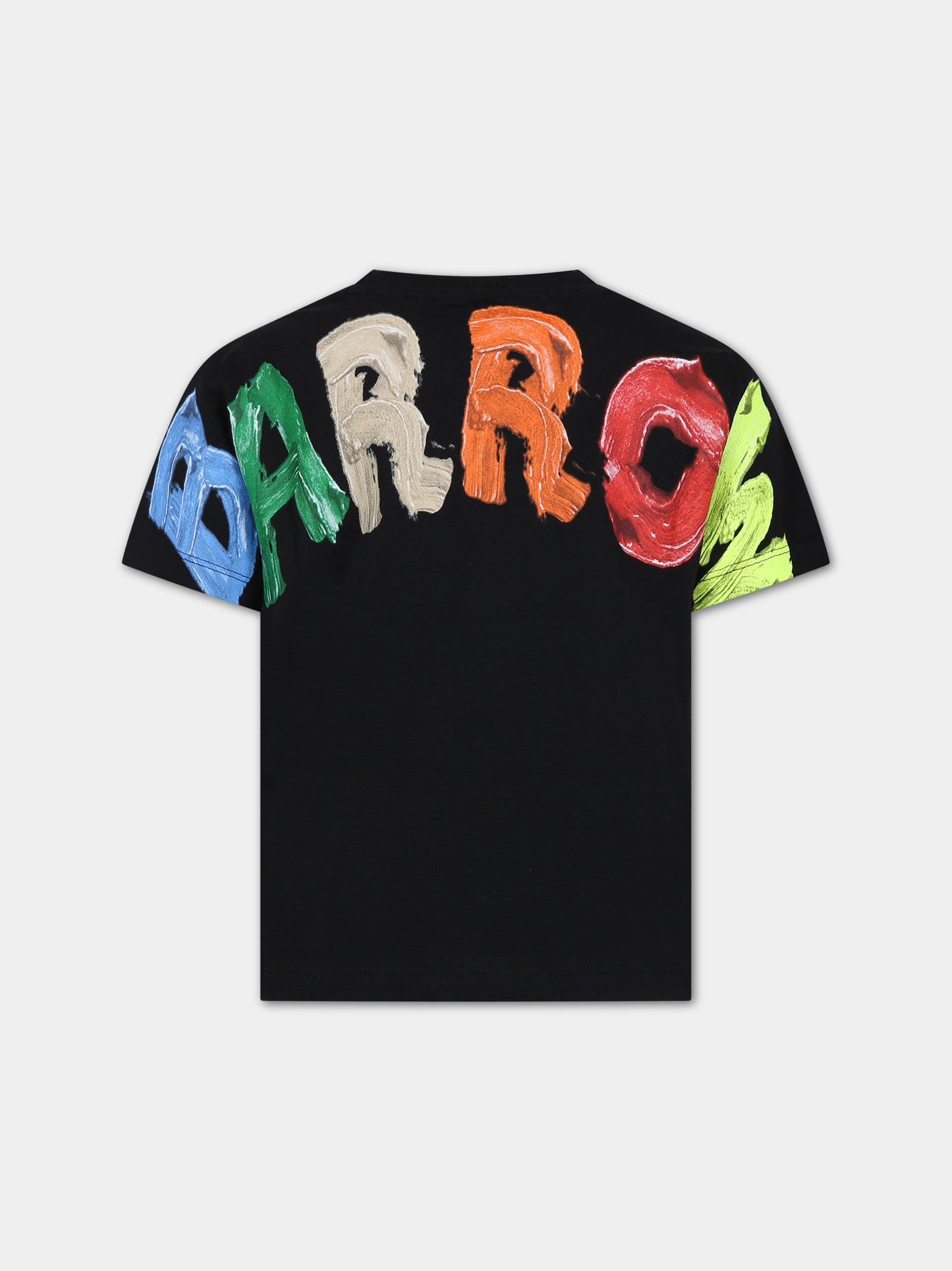 T-shirt nera per bambini con logo e smile,Barrow,F3BKJUTH043 110