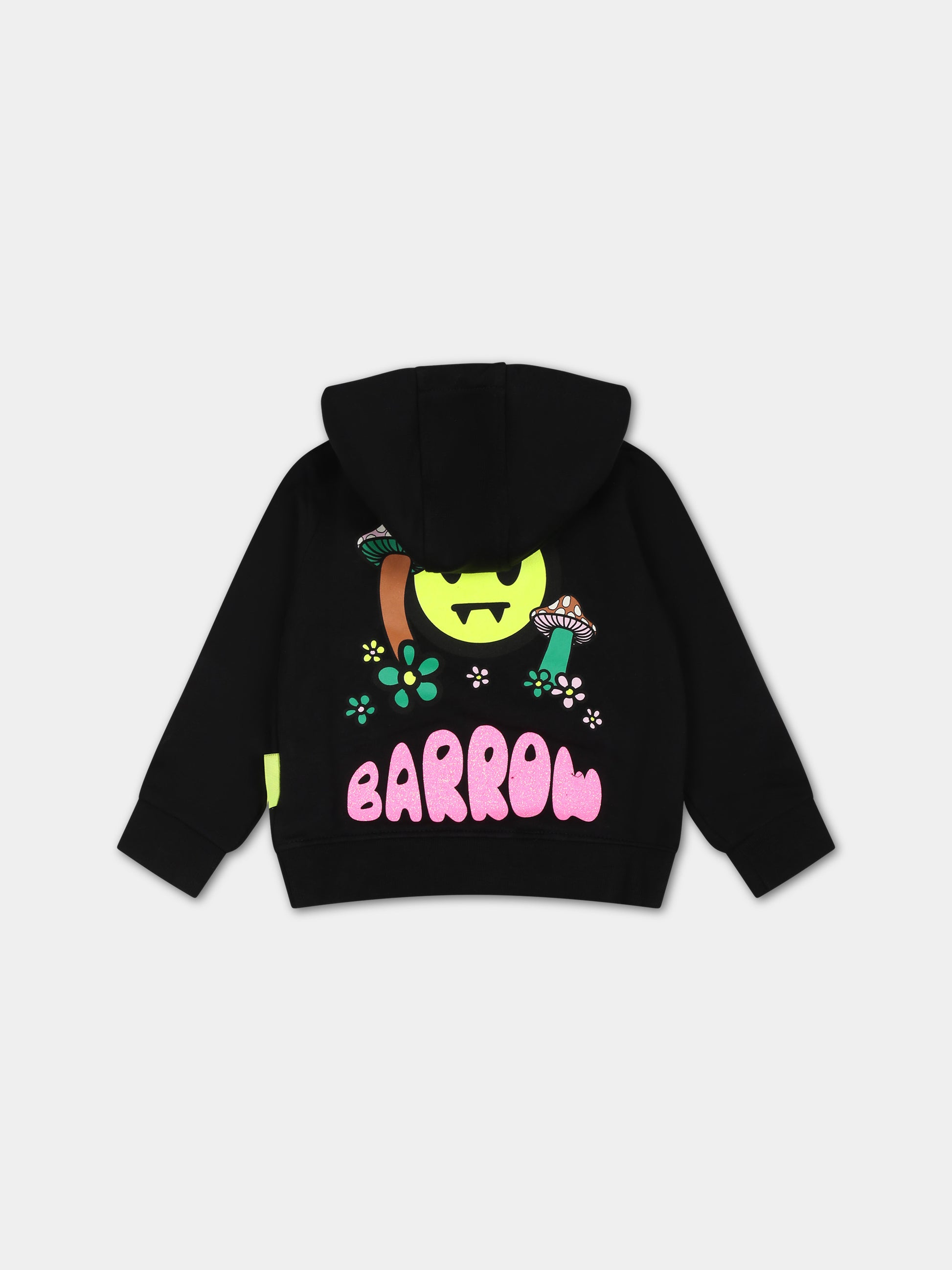 Felpa nera per neonata con logo e stampa,Barrow,F3BKNGHS117 110