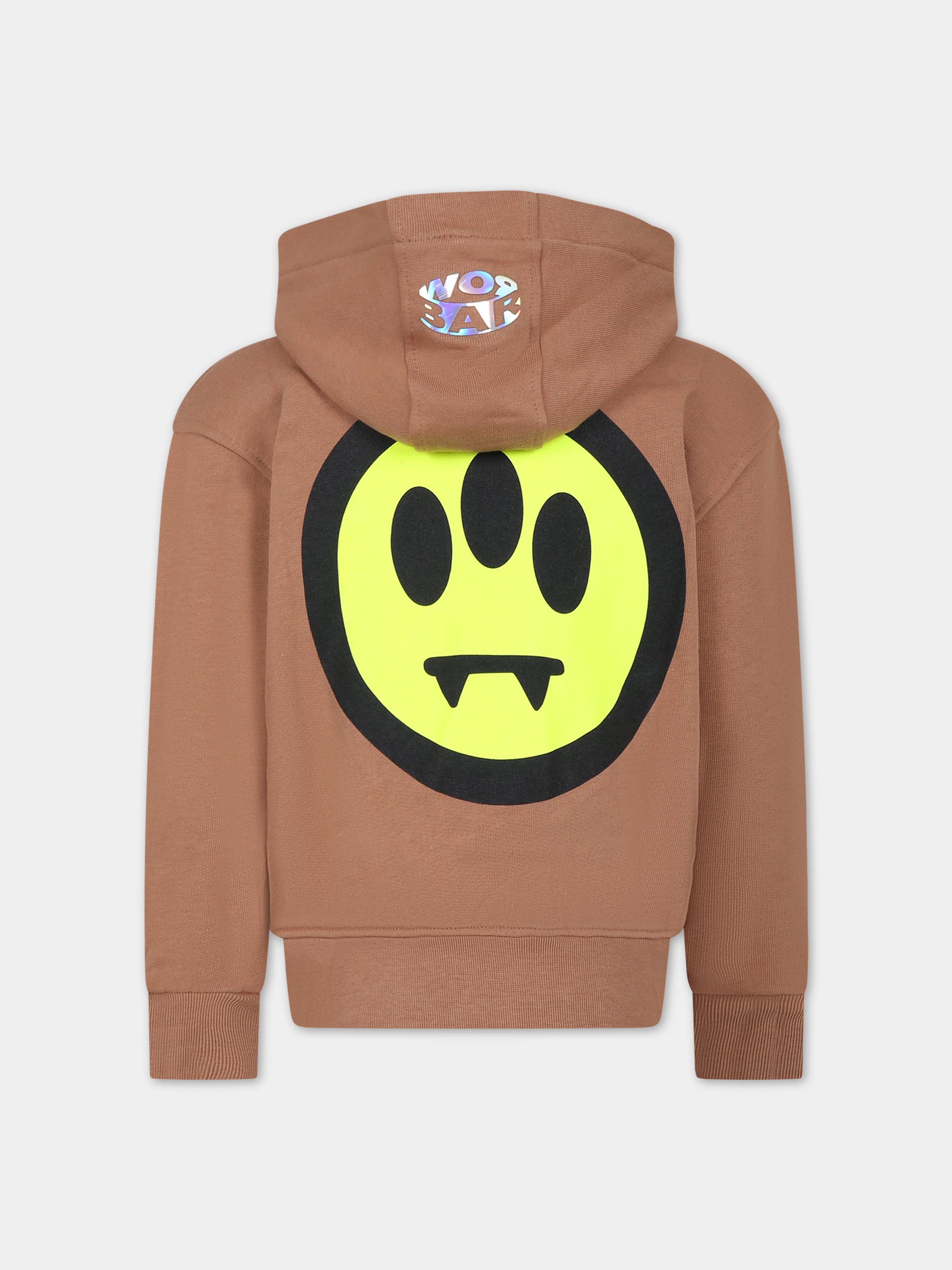 Felpa beige per bambini con logo e smile,Barrow,F3BKJUZH092 924