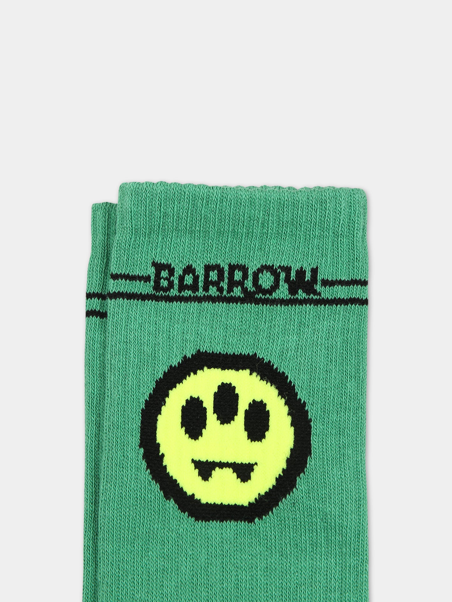Calze verdi per bambini con logo e smile,Barrow,F3BKJUSO091 BW012