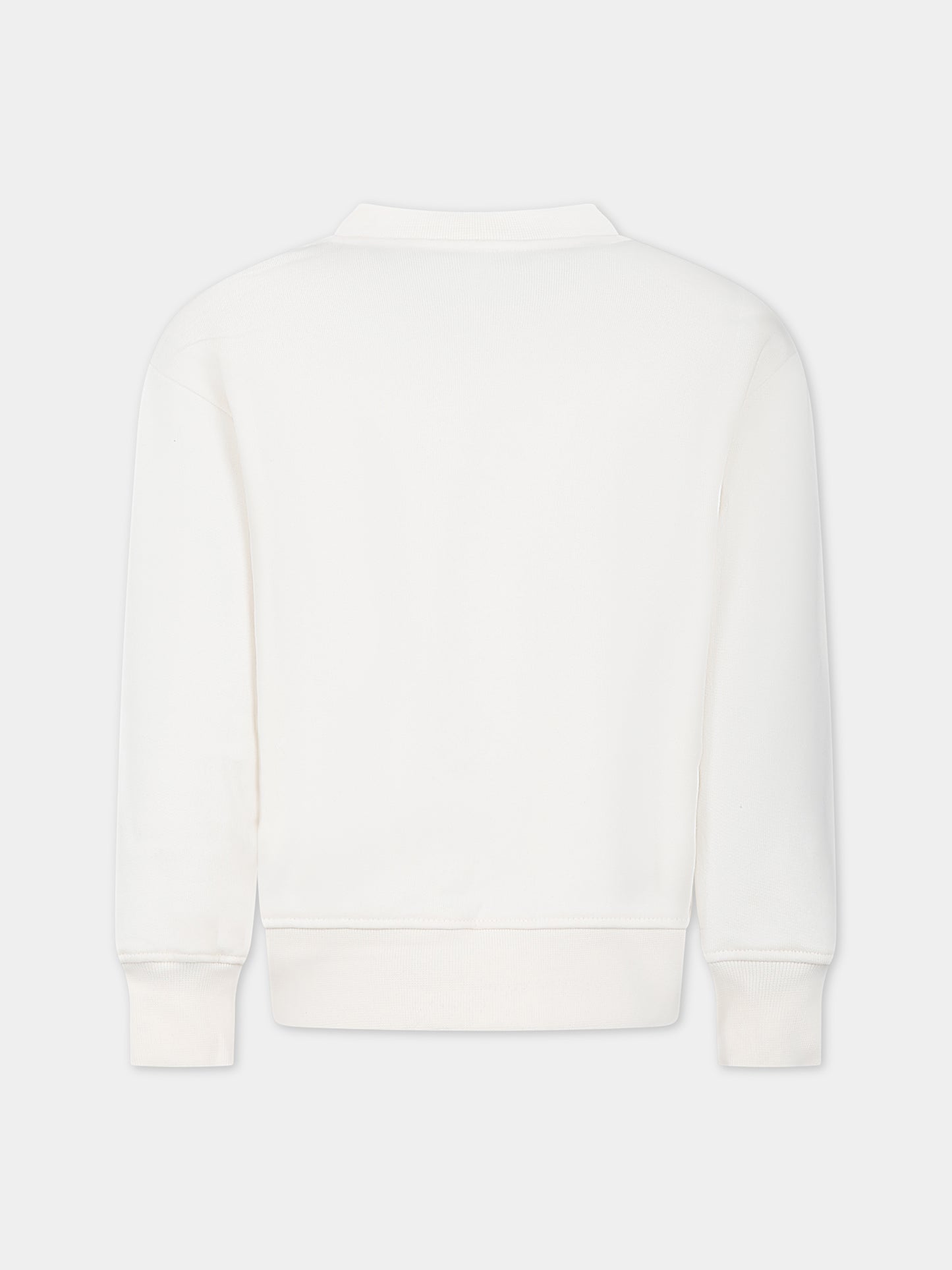 felpa avorio per bambini con logo,Msgm Kids,F3MSJUSW022 013