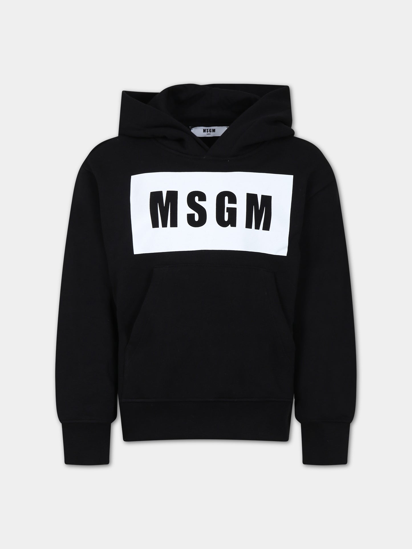 Felpa nera per bambini con logo,Msgm Kids,F3MSJUHS018 110