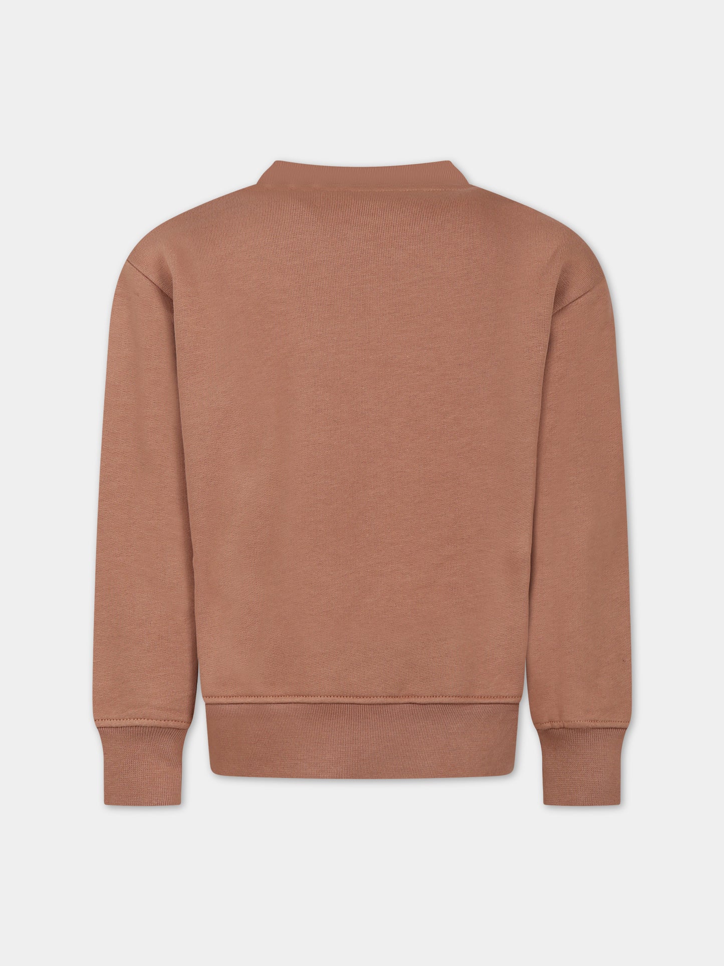 Felpa marrone per bambini con logo,Msgm Kids,F3MSJUSW204 924