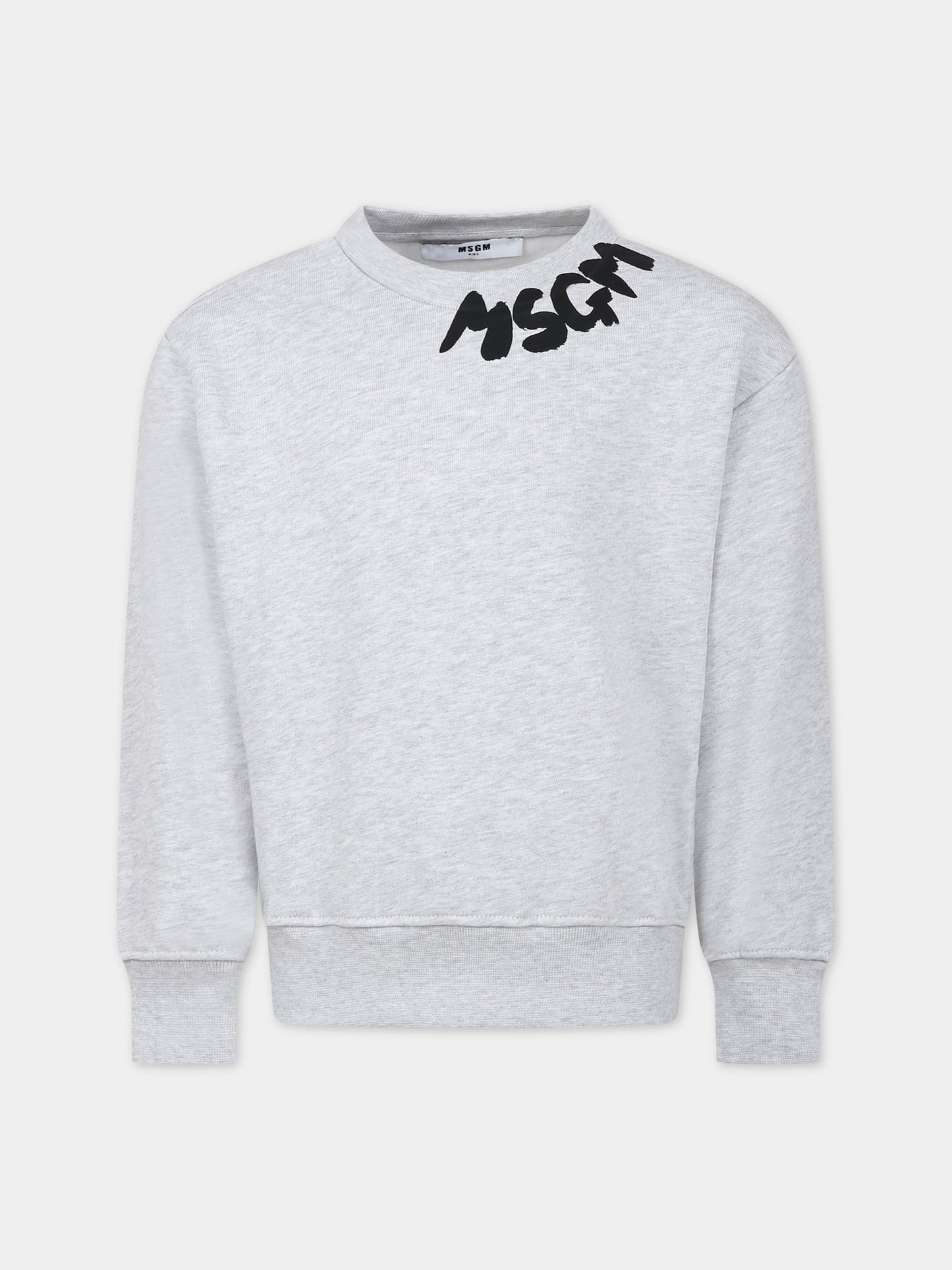 Felpa grigia per bambini con logo,Msgm Kids,F3MSJUSW204 107